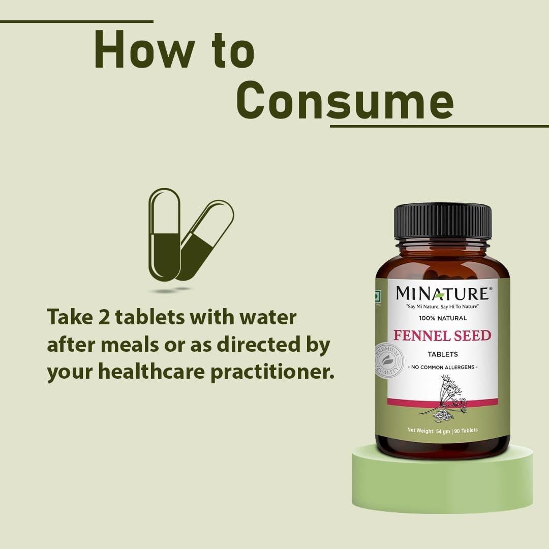 Tabletas de Semilla de Hinojo Mi Nature 90 Tabletas 1000 mg