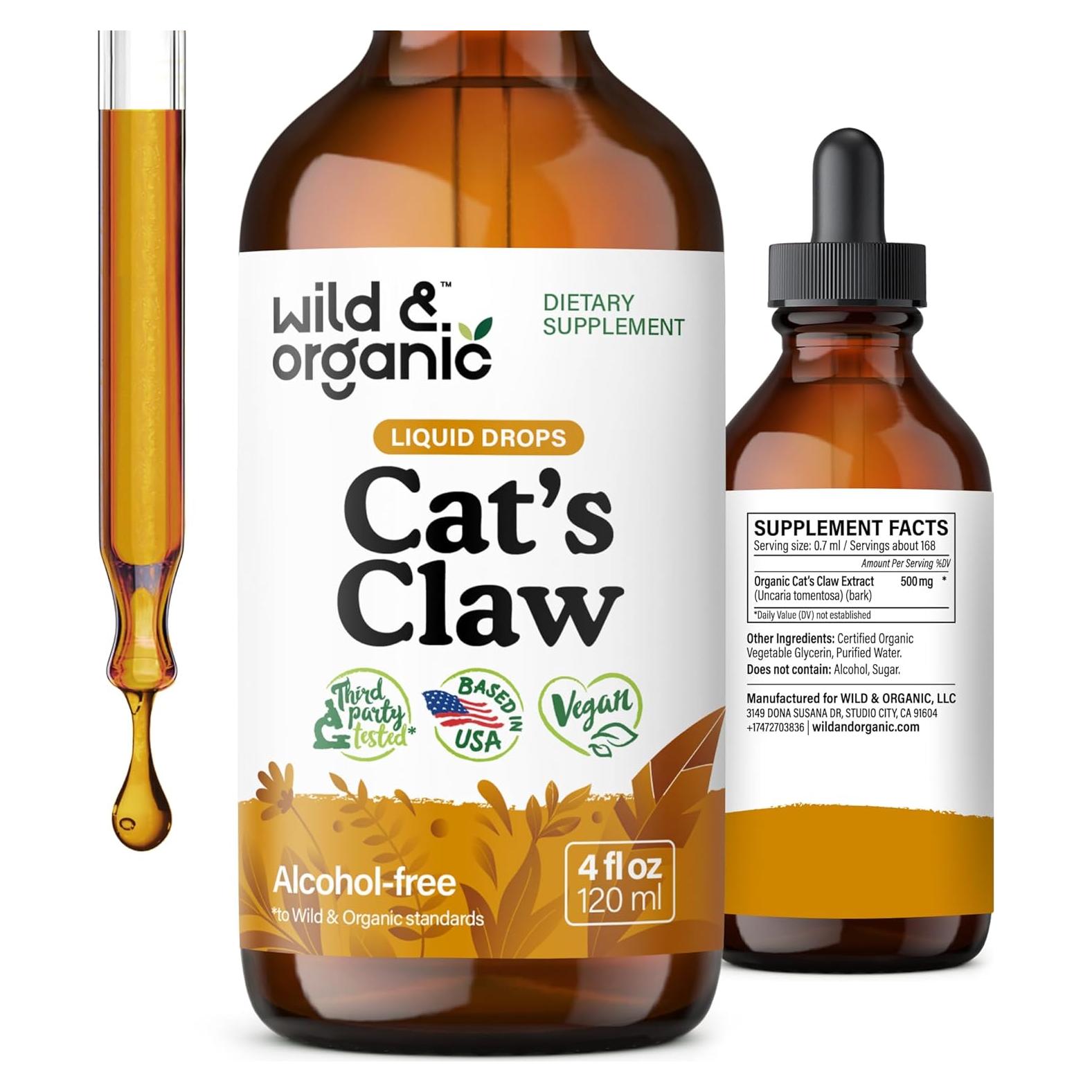 Tintura de Garra de Gato Silvestre y Orgánica 118 ml - Suplemento Inmunológico