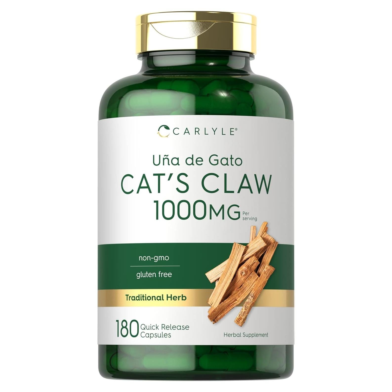 Cápsulas Uña de Gato Carlyle 1000mg 180 Unidades Sin OGM