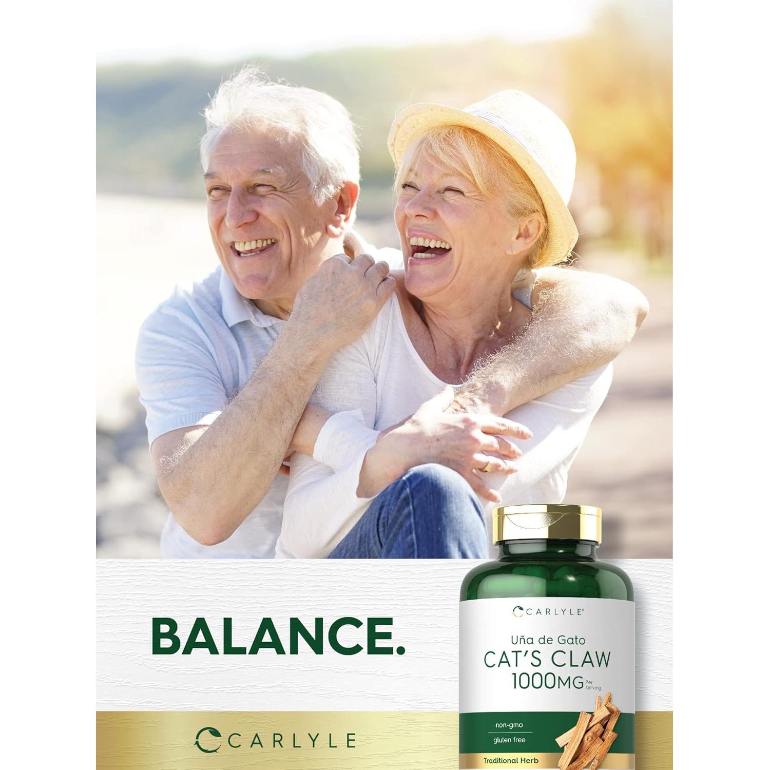 Cápsulas Uña de Gato Carlyle 1000mg 180 Unidades Sin OGM