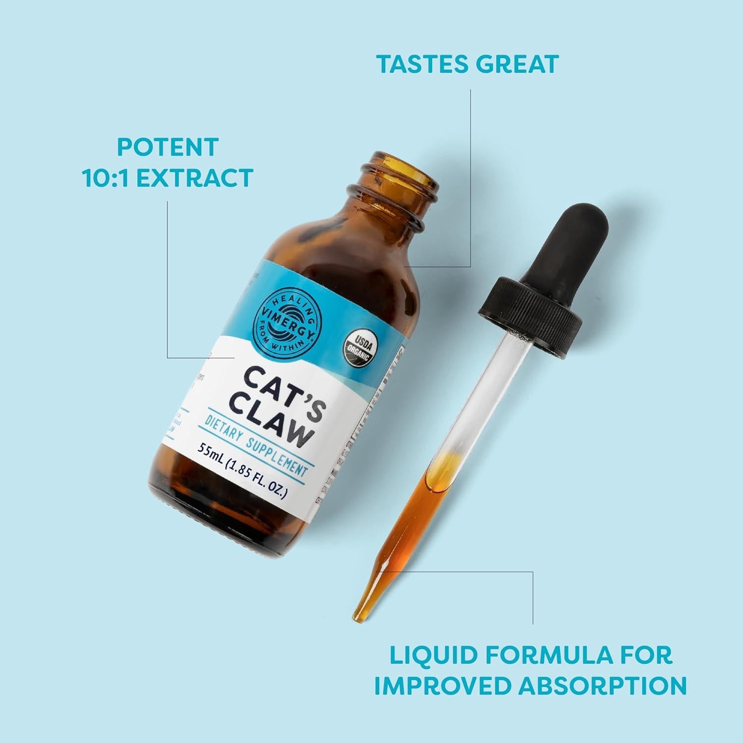 Vimergy Gato de Claw Líquido Orgánico 55 ml - Antioxidante Inmunológico