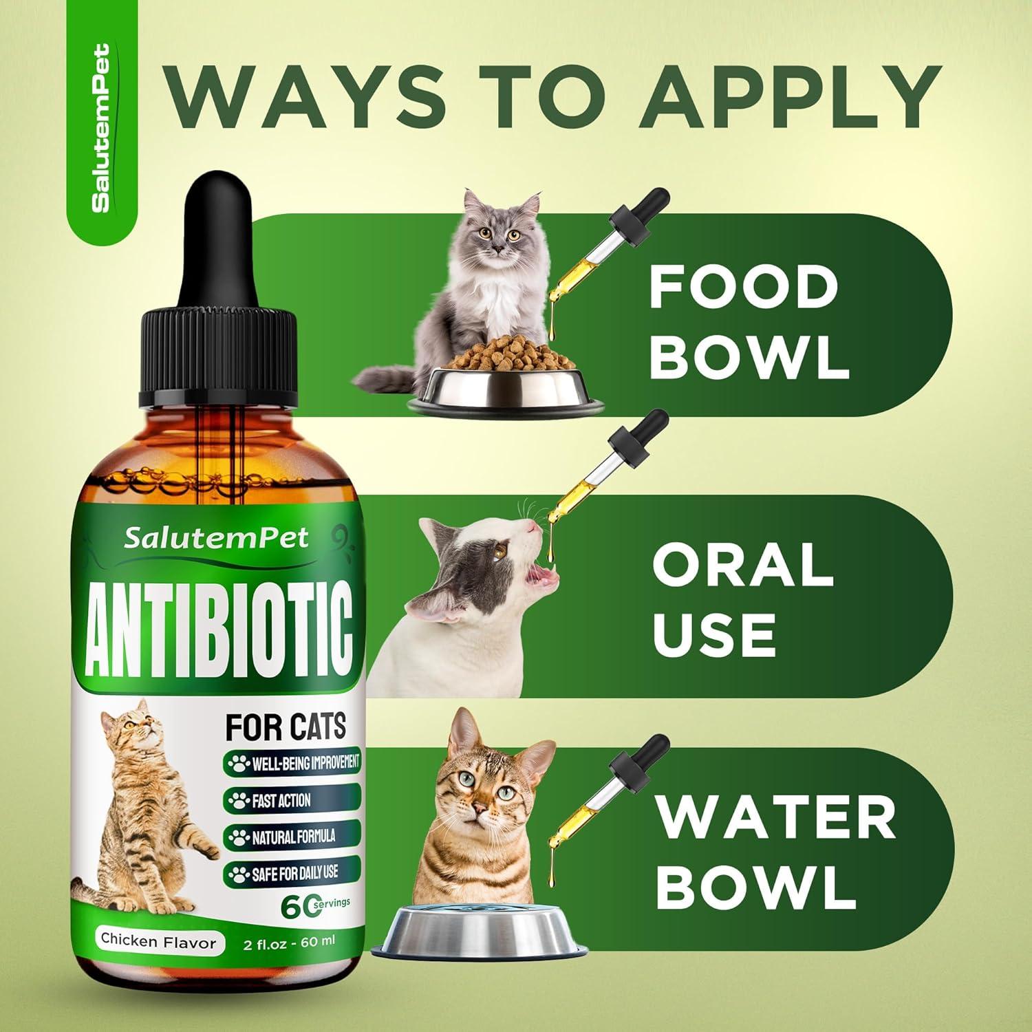 Antibiótico Natural para Gatos SalutemPet 60 ml - Infecciones y Alergias