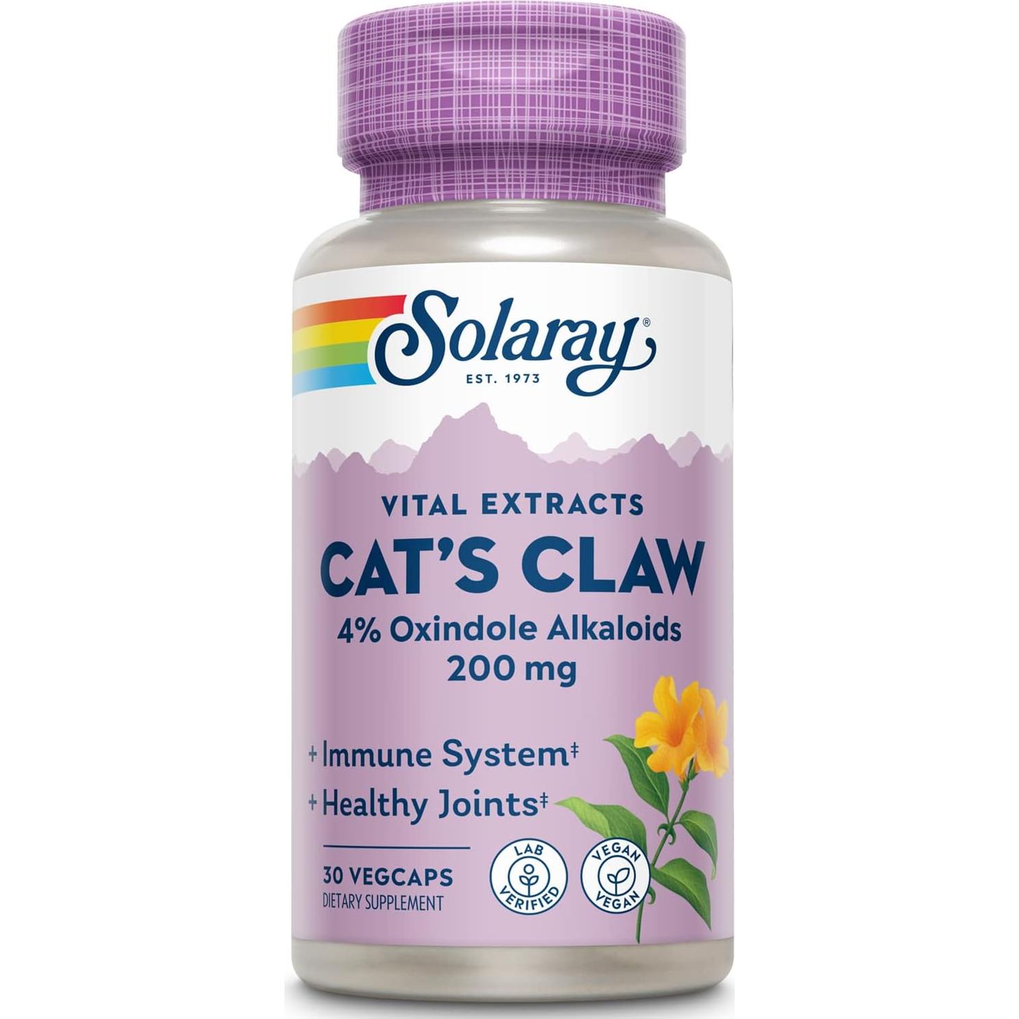 Extracto de Corteza de Uña de Gato Solaray 200mg 30 VegCaps