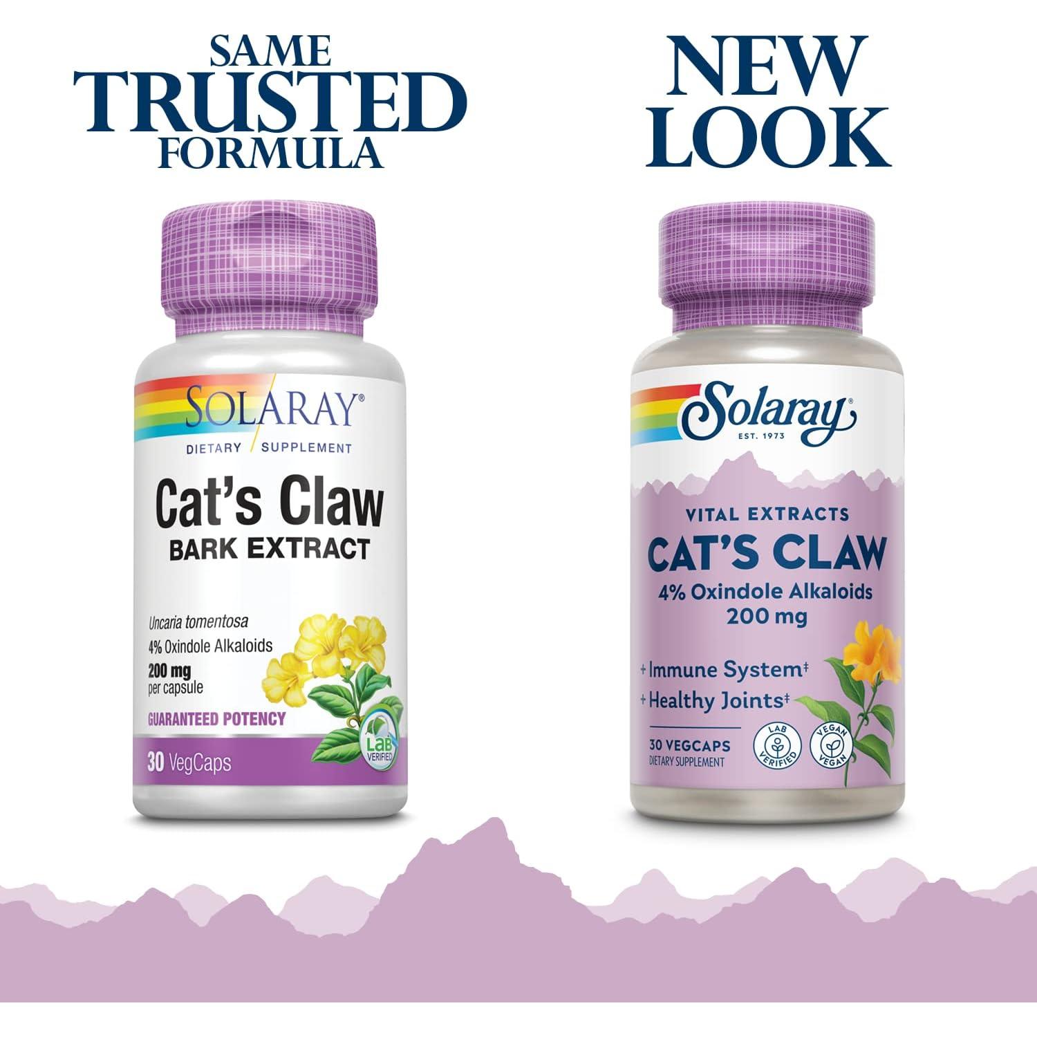 Extracto de Corteza de Uña de Gato Solaray 200mg 30 VegCaps