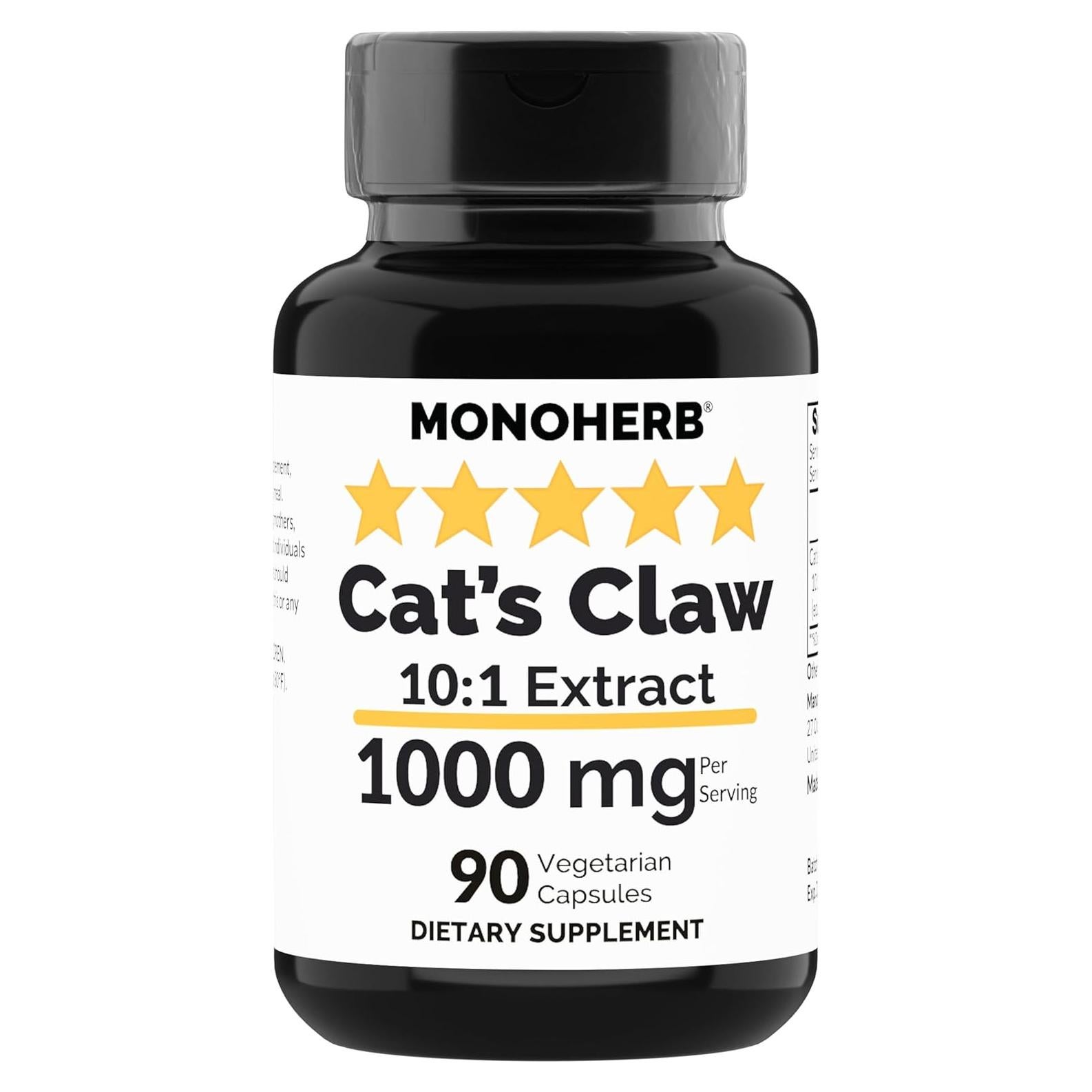 Extracto de Uña de Gato Monoherb 1000 mg - 90 Cápsulas Vegetarianas
