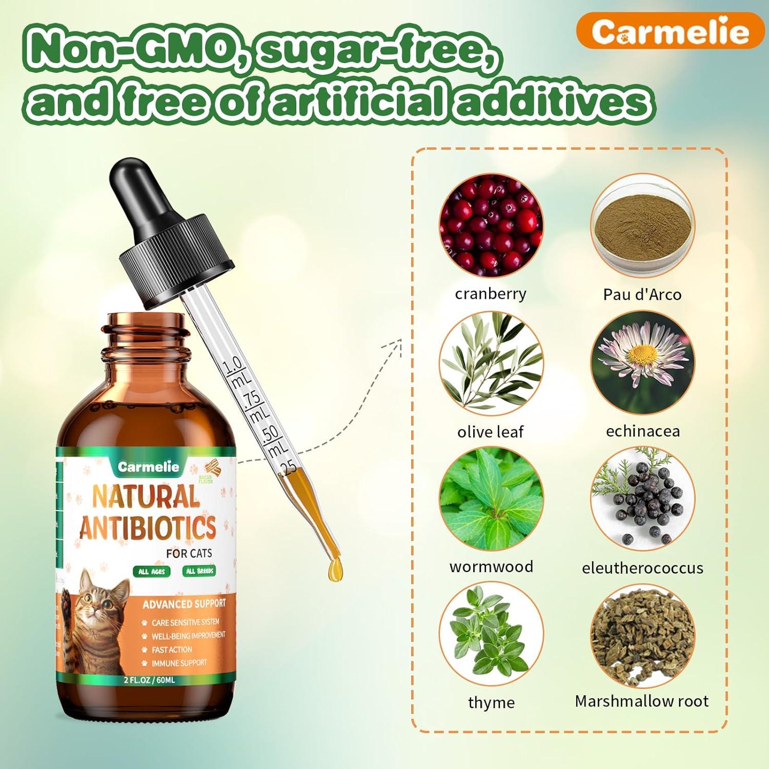 Antibiótico Natural para Gatos Carmelie 59 ml - Salud Urinaria y Alergias
