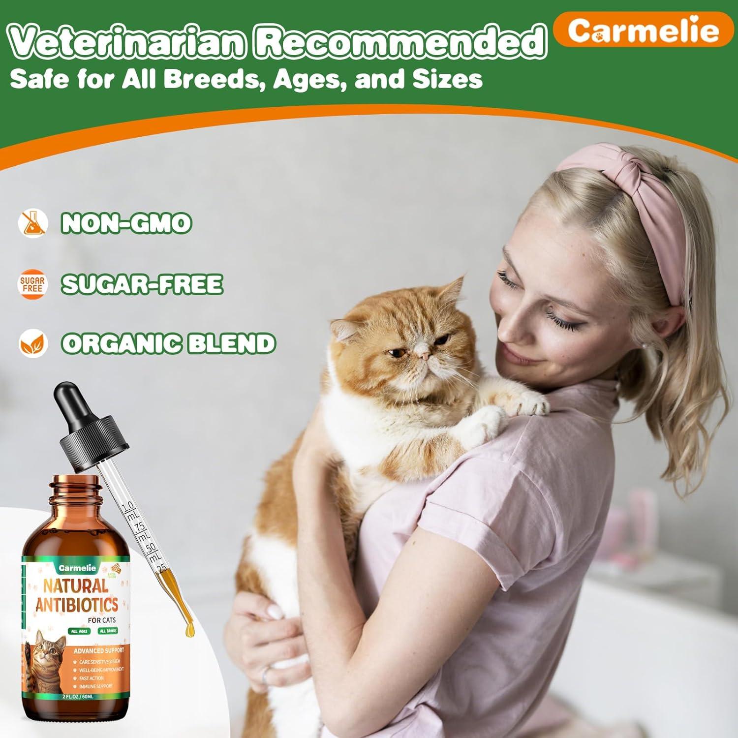 Antibiótico Natural para Gatos Carmelie 59 ml - Salud Urinaria y Alergias
