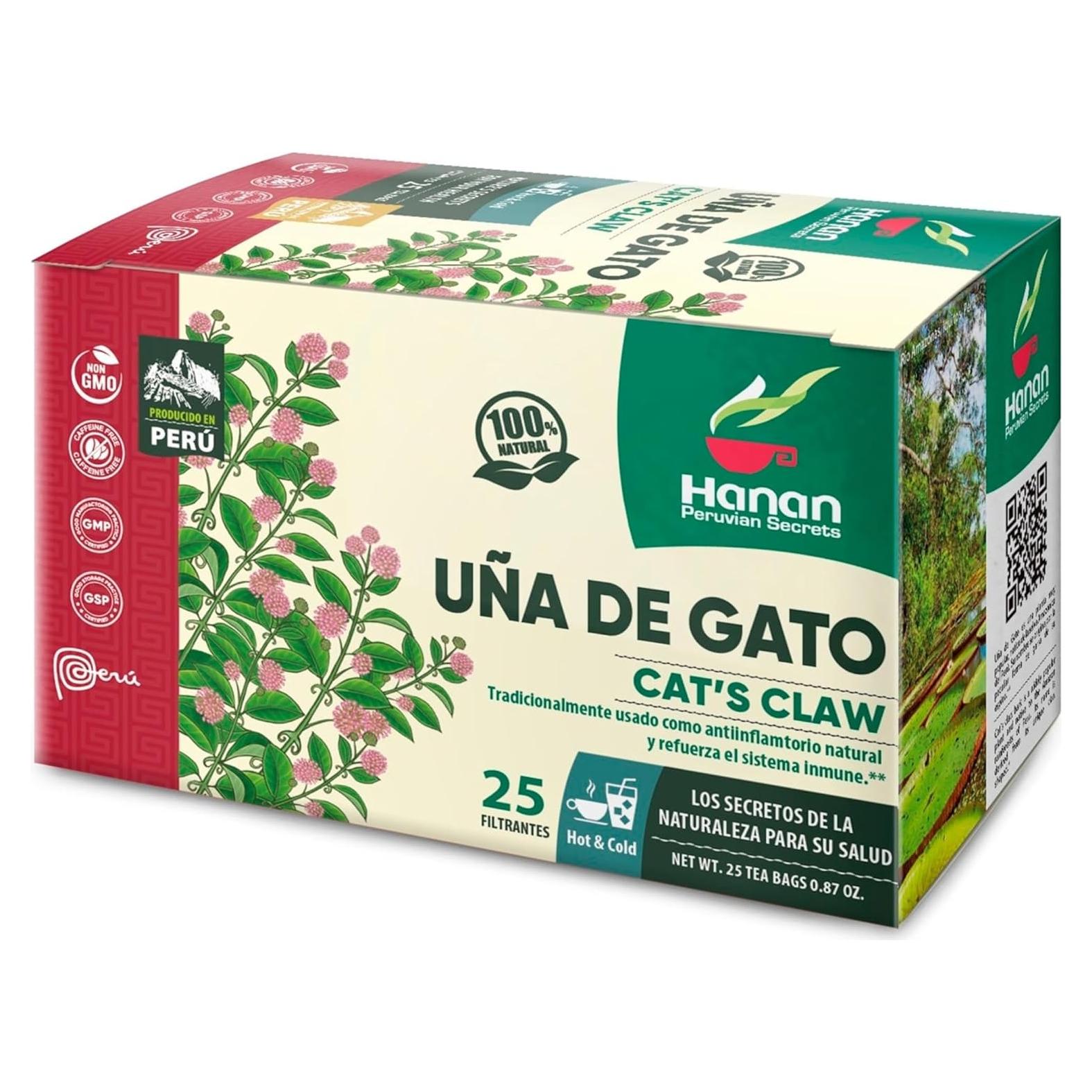 Té Uña de Gato Hanan 25 Bolsitas - Suplemento Herbal Peruano