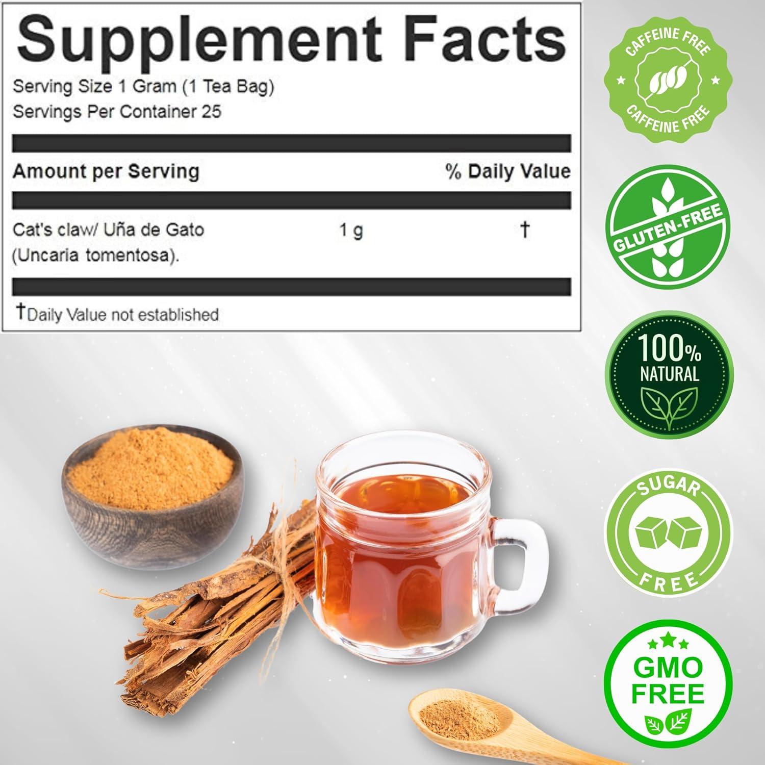 Té Uña de Gato Hanan 25 Bolsitas - Suplemento Herbal Peruano