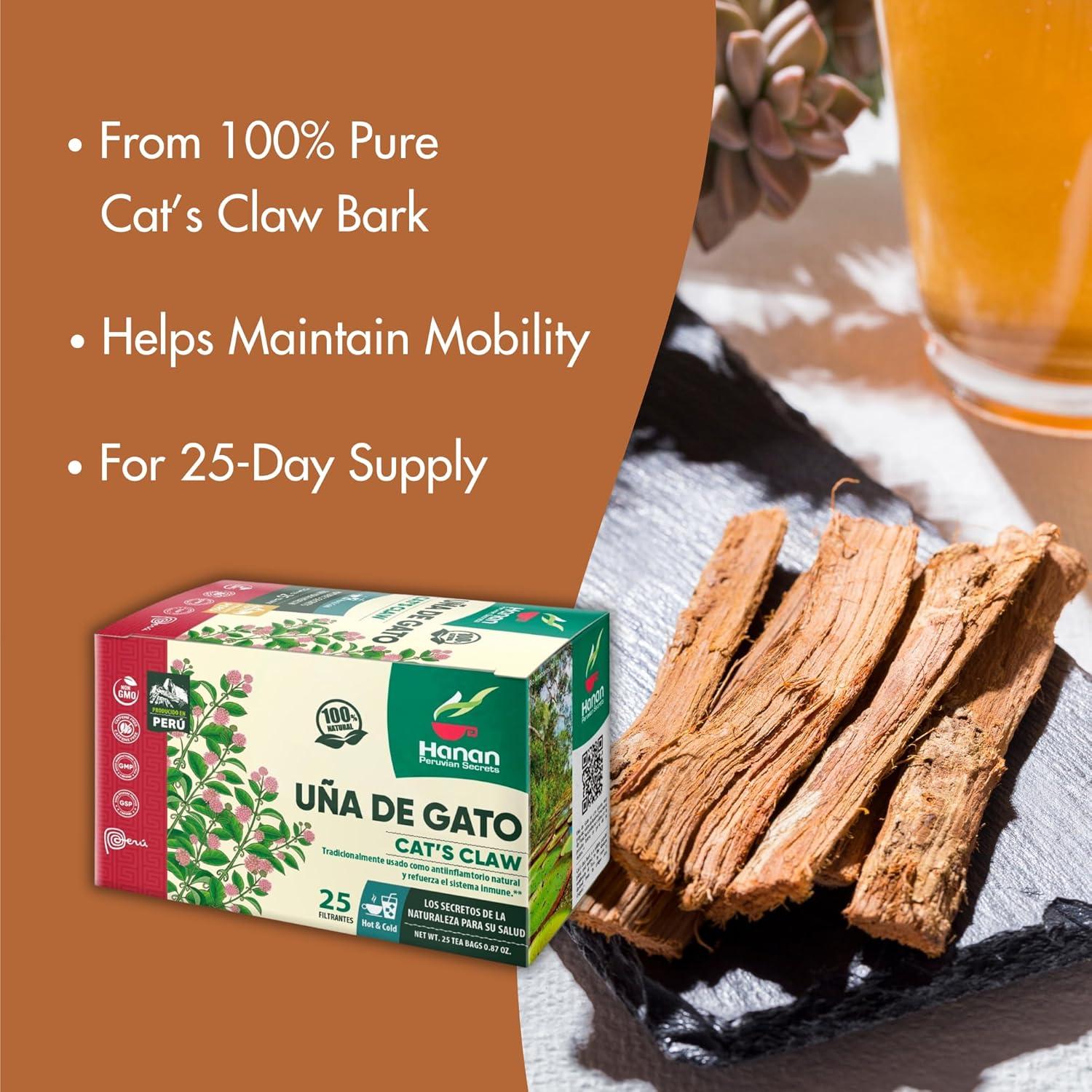 Té Uña de Gato Hanan 25 Bolsitas - Suplemento Herbal Peruano