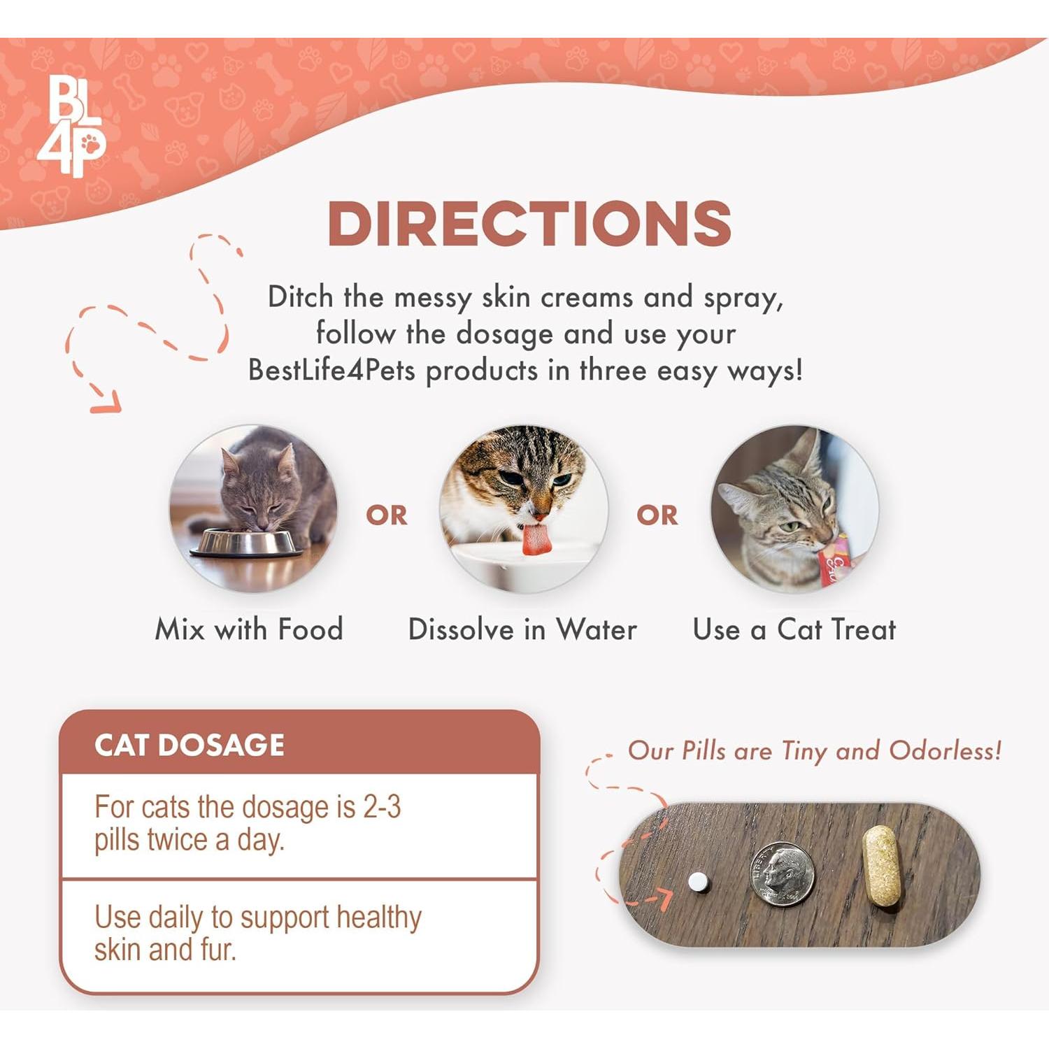 Suplemento para Gatos BestLife4Pets - Alivio Alergias Piel 400 Pastillas