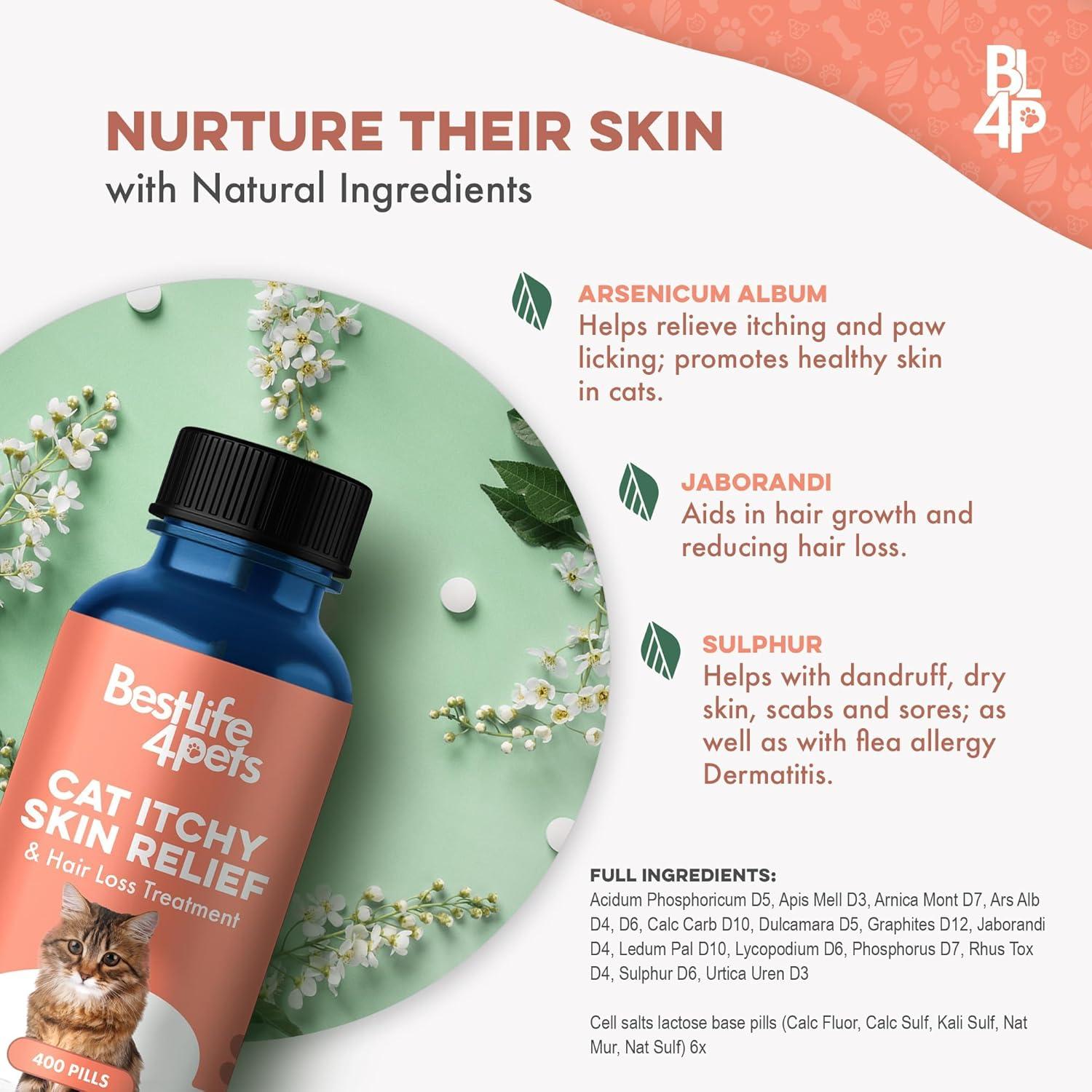Suplemento para Gatos BestLife4Pets - Alivio Alergias Piel 400 Pastillas