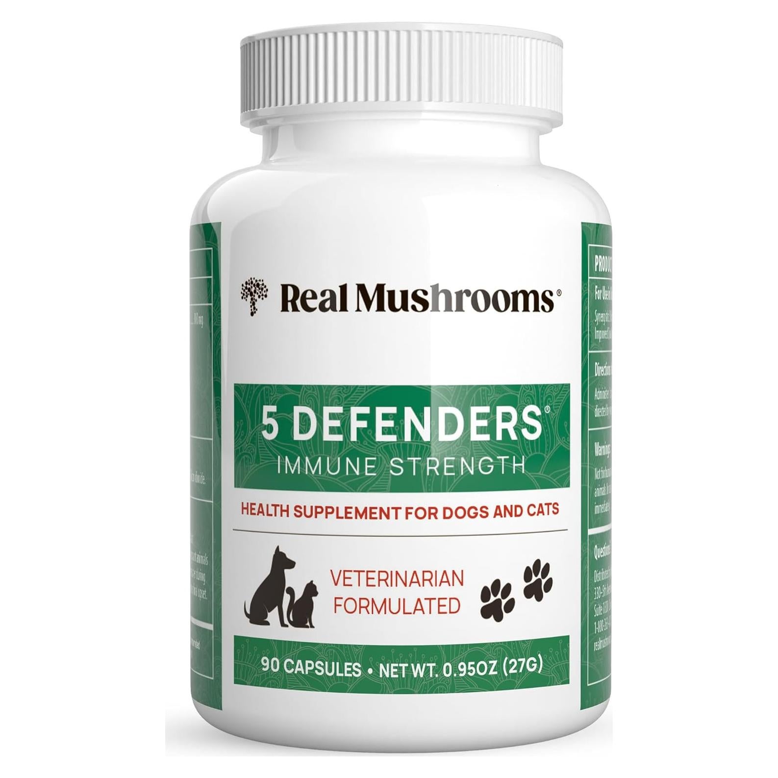 Suplemento 5 Hongos Defensores Real Mushrooms 90 Cápsulas