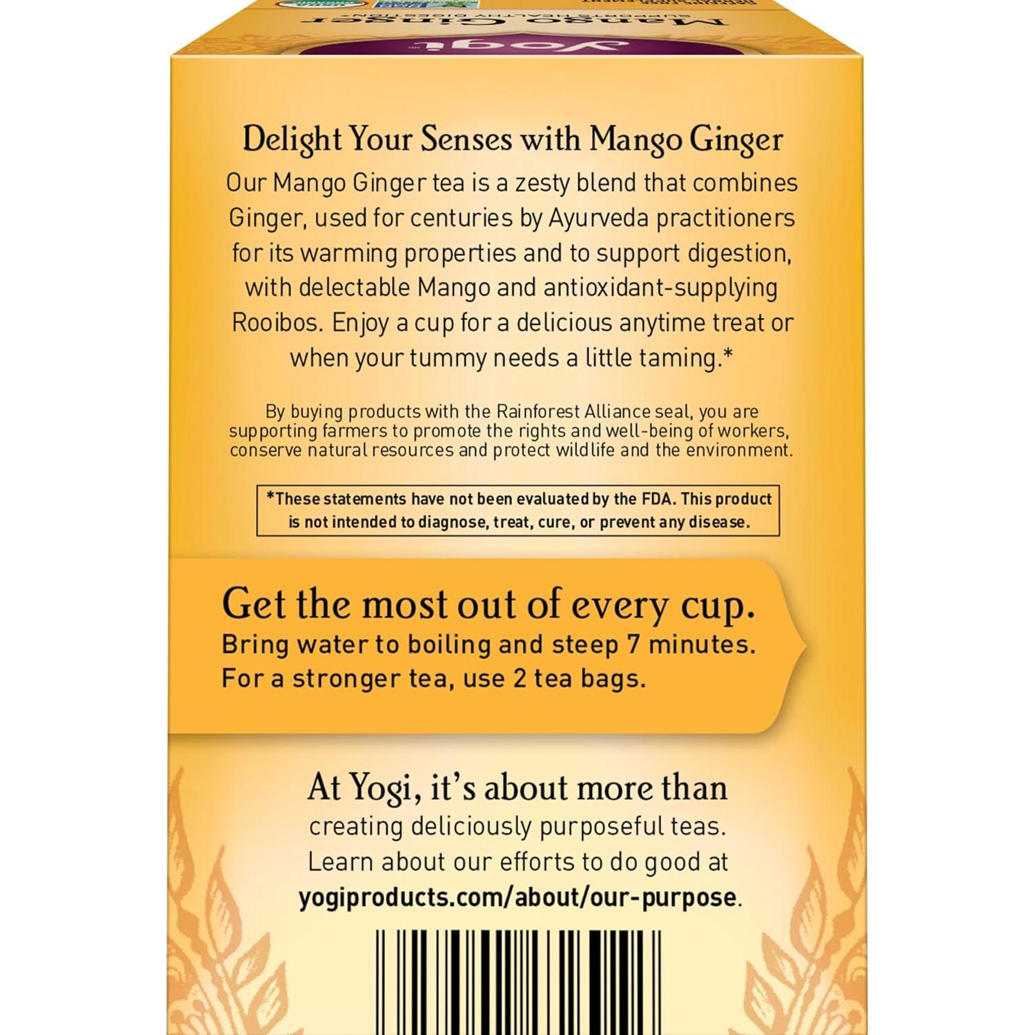 Té de Jengibre y Mango Yogi - 64 Bolsitas Orgánicas