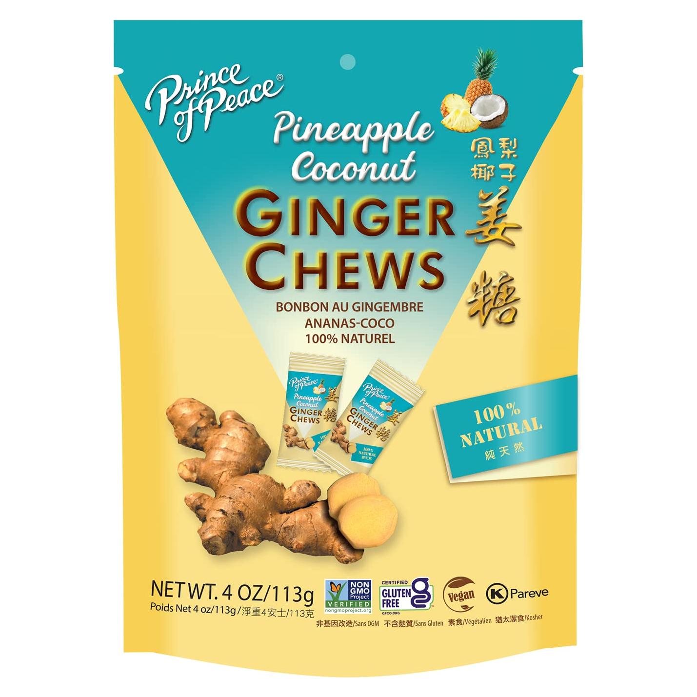 Caramelos de Jengibre Príncipe de la Paz Piña y Coco 113 g