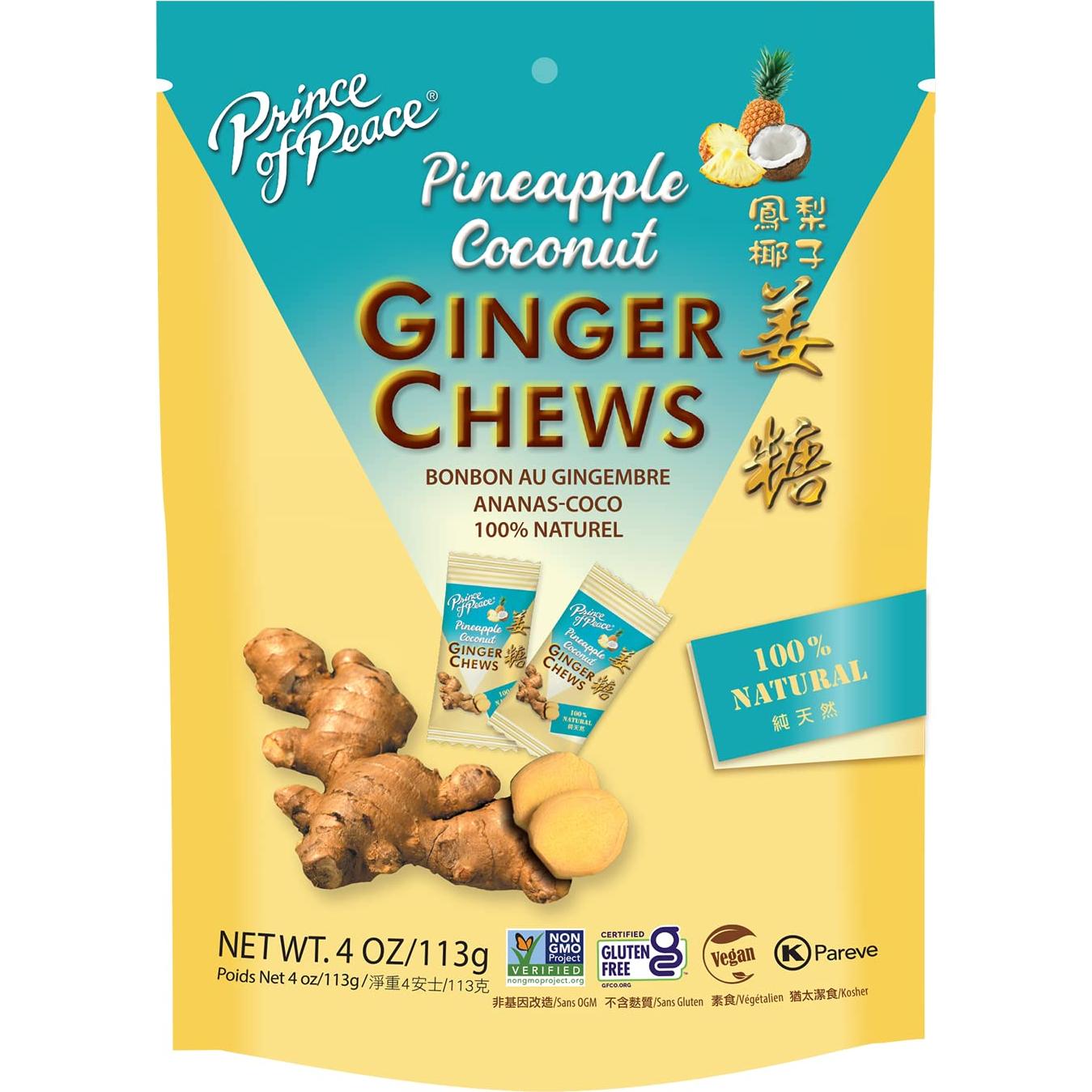 Caramelos de Jengibre Príncipe de la Paz Piña y Coco 113 g