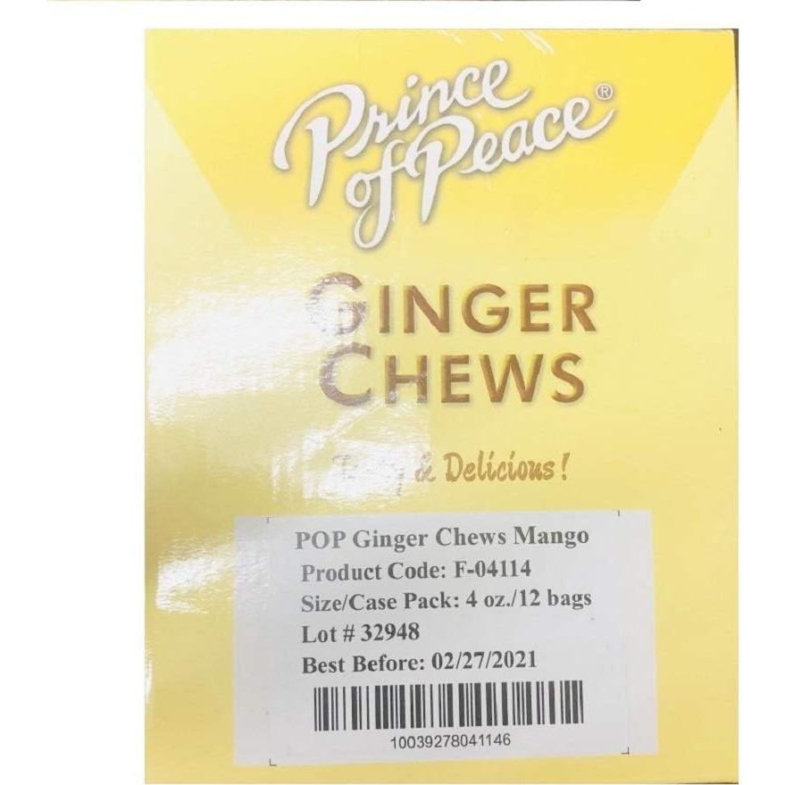 Caramelos de Jengibre Mango Príncipe de la Paz 12 Unidades