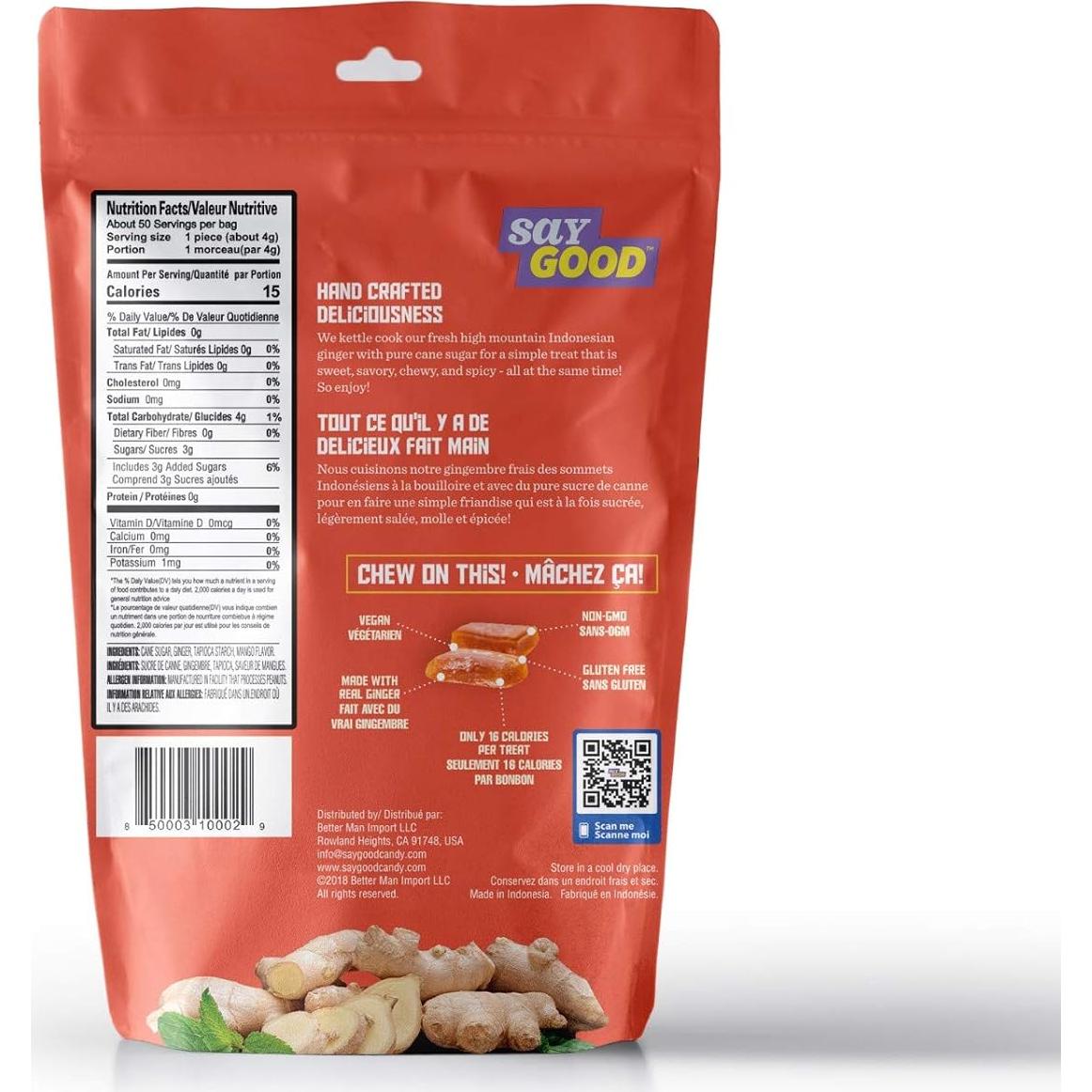 Caramelos de Jengibre Artesanales Say Good Mango 200g