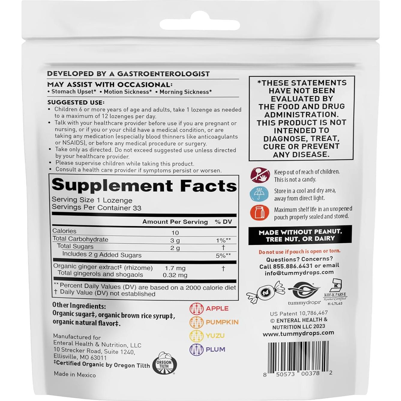 Caramelos de Jengibre Orgánico Tummydrops - Bolsa 33 unidades