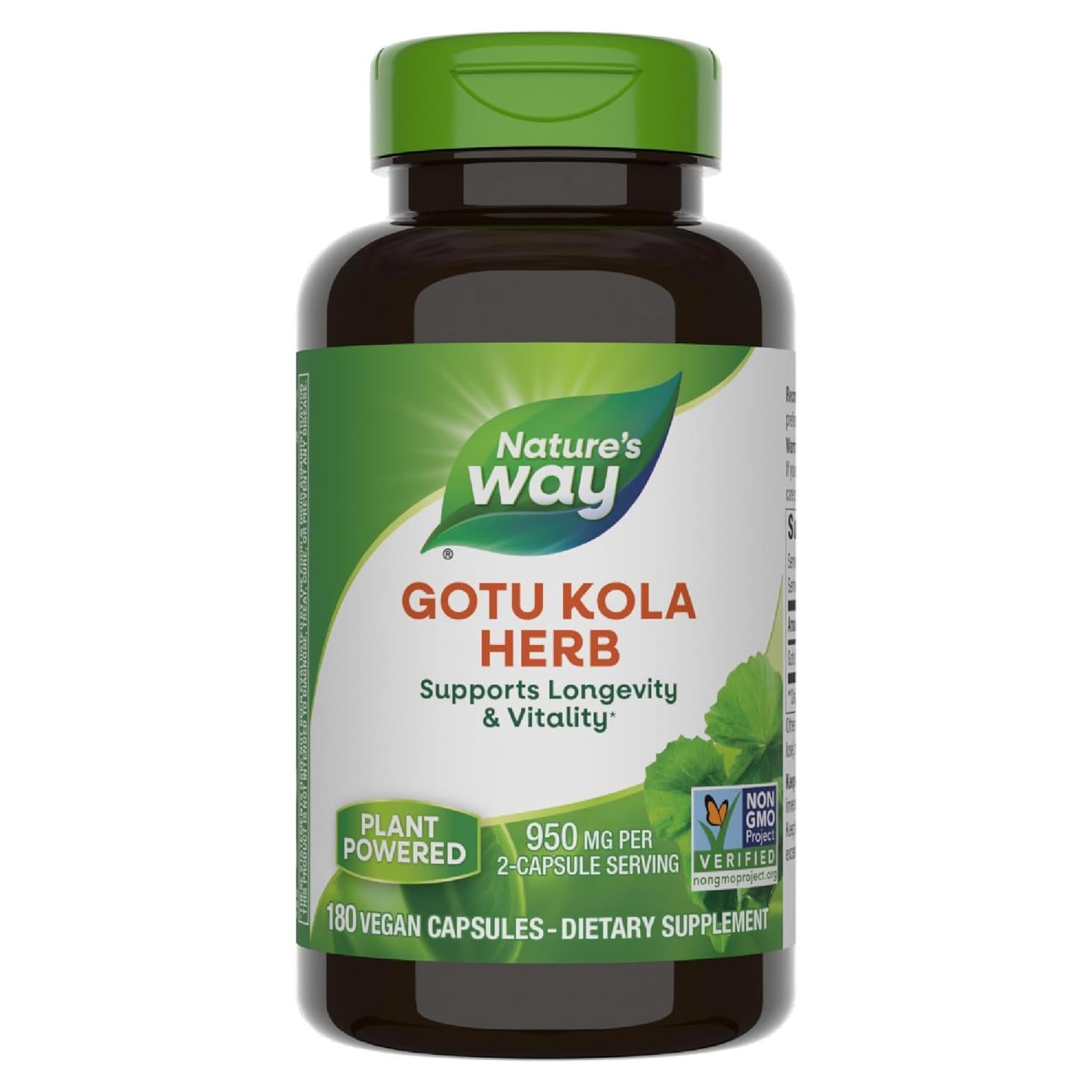 Suplemento Herbal Gotu Kola Nature's Way 180 Cápsulas 950 mg