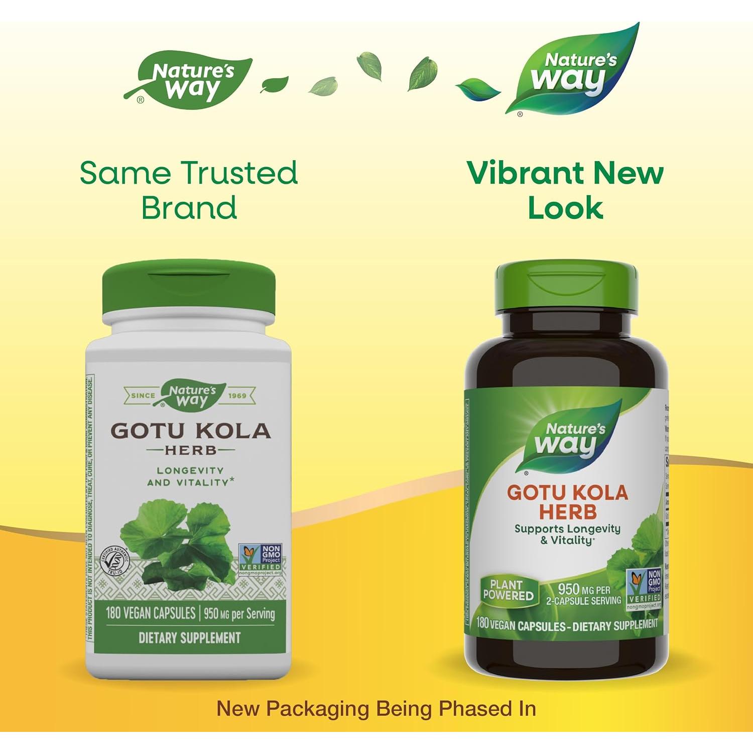 Suplemento Herbal Gotu Kola Nature's Way 180 Cápsulas 950 mg