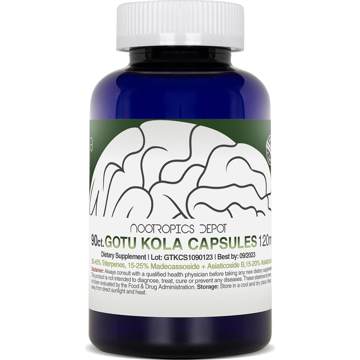 Cápsulas de Gotu Kola Nootropics Depot 120mg 90 Unidades