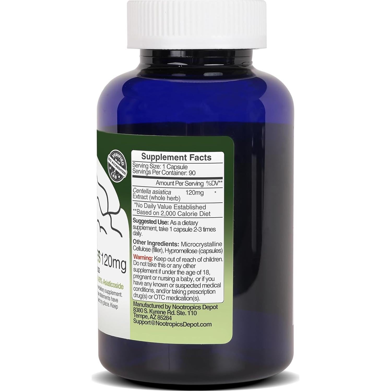 Cápsulas de Gotu Kola Nootropics Depot 120mg 90 Unidades