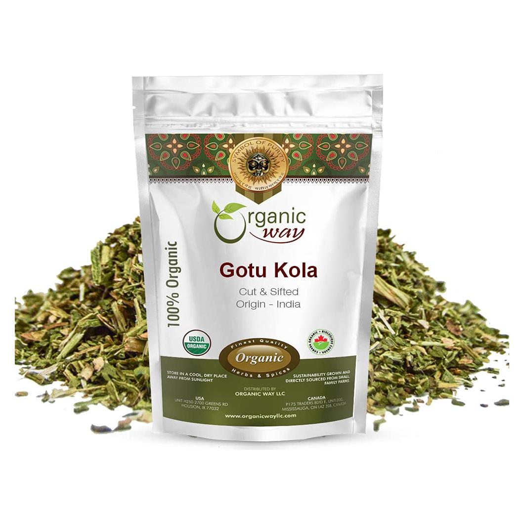 Kola de Gotu Seco Cortada 113.4g - Forma Orgánica - Vegana y Orgánica
