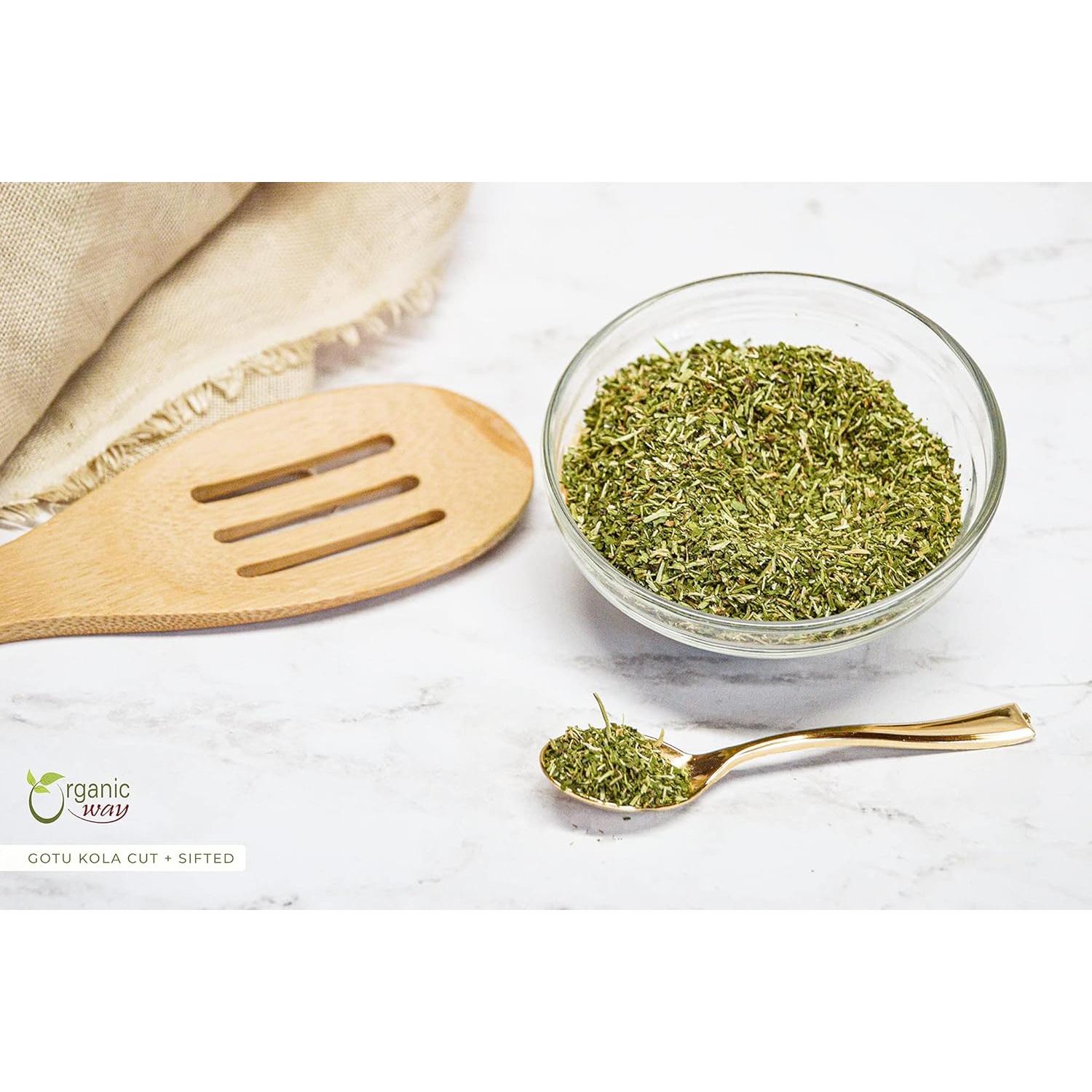 Kola de Gotu Seco Cortada 113.4g - Forma Orgánica - Vegana y Orgánica