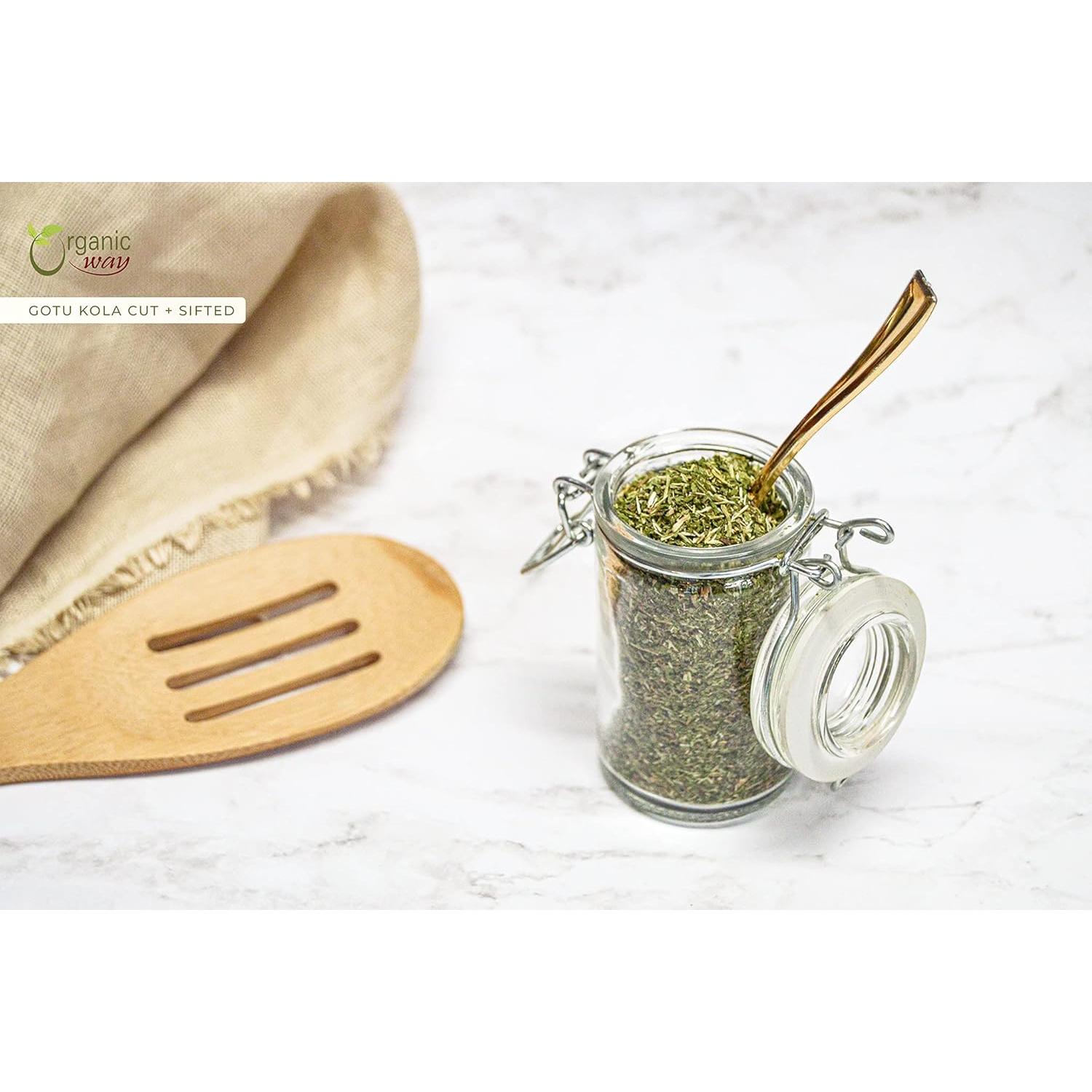 Kola de Gotu Seco Cortada 113.4g - Forma Orgánica - Vegana y Orgánica