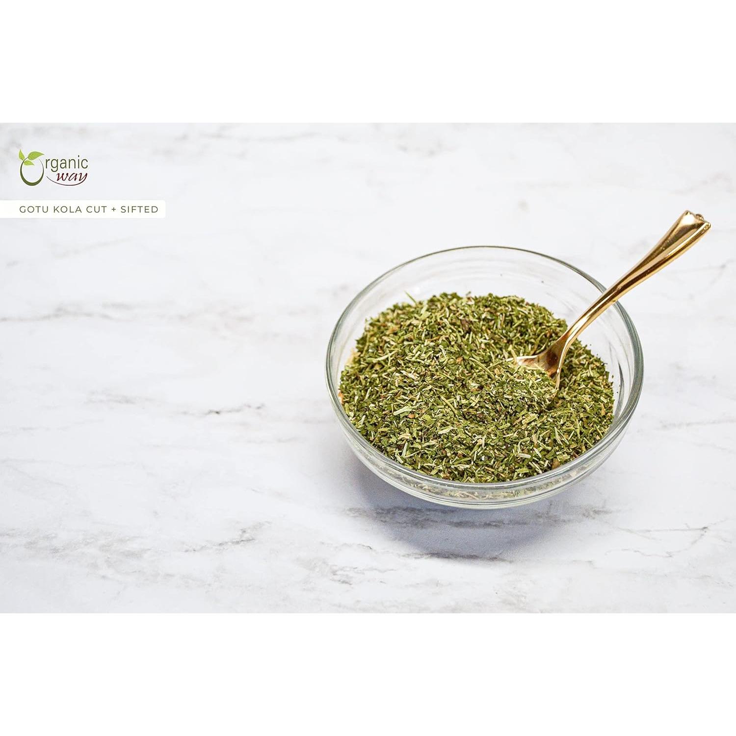 Kola de Gotu Seco Cortada 113.4g - Forma Orgánica - Vegana y Orgánica