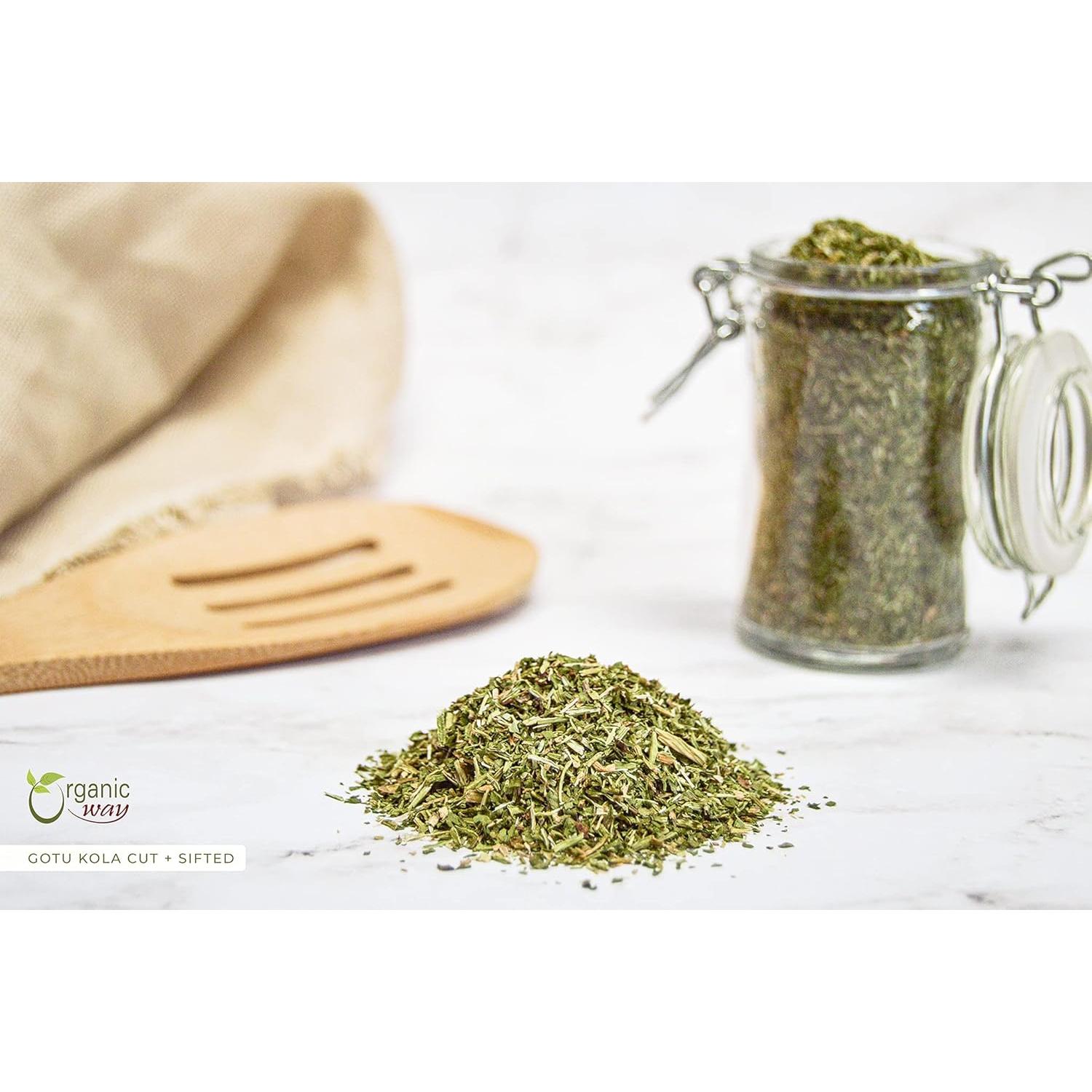 Kola de Gotu Seco Cortada 113.4g - Forma Orgánica - Vegana y Orgánica