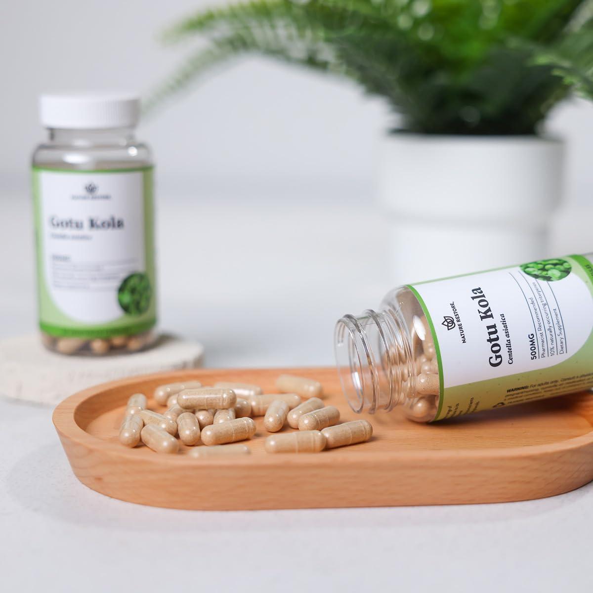 Suplemento Gotu Kola Nature Restore 500mg 90 Cápsulas Vegano