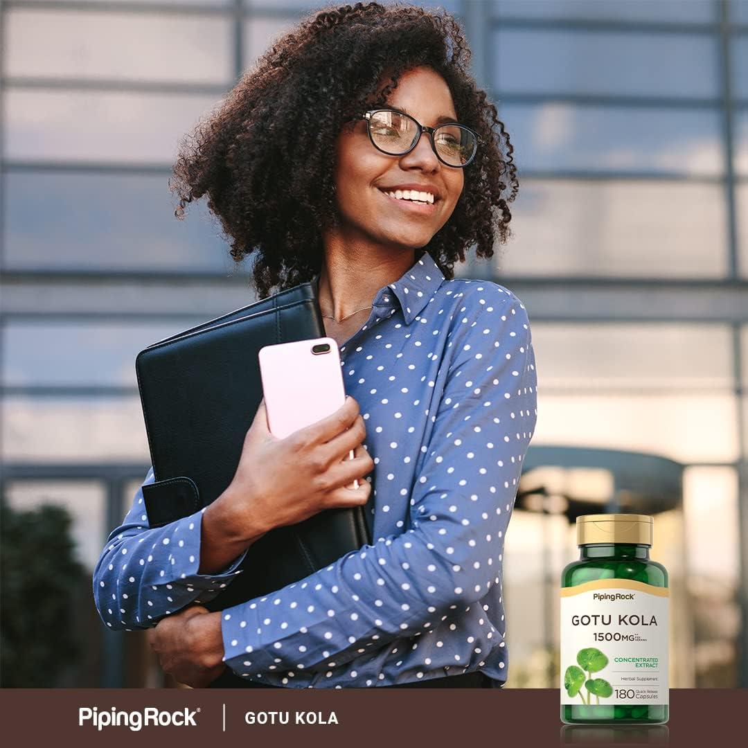 Cápsulas de Gotu Kola Piping Rock 1500mg 180 Unidades Suplemento
