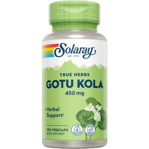 Suplemento Gotu Kola Solaray 450 mg | 100 VegCaps Vegano