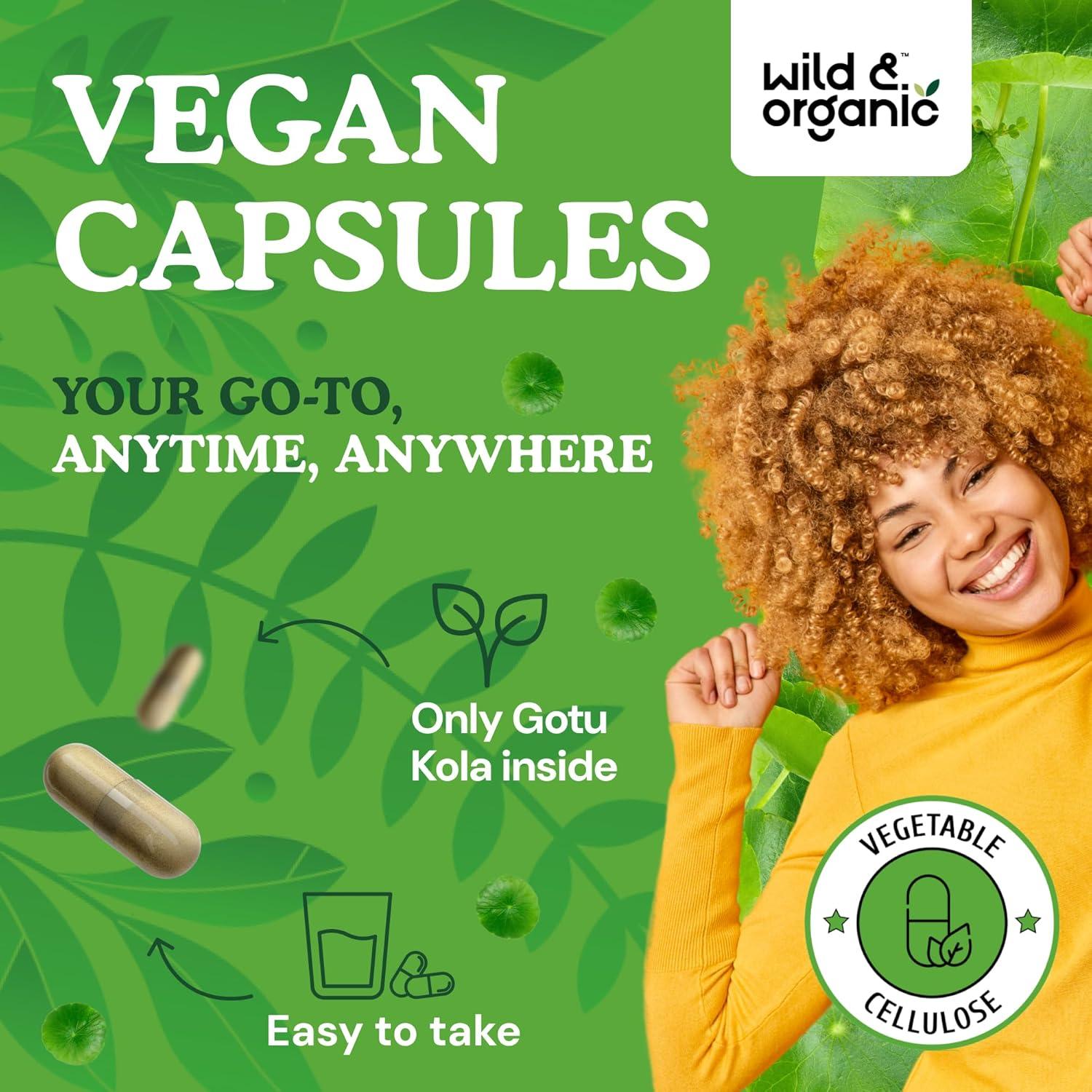 Cápsulas de Gotu Kola Silvestre y Orgánico 90 Caps - Suplemento Cerebral