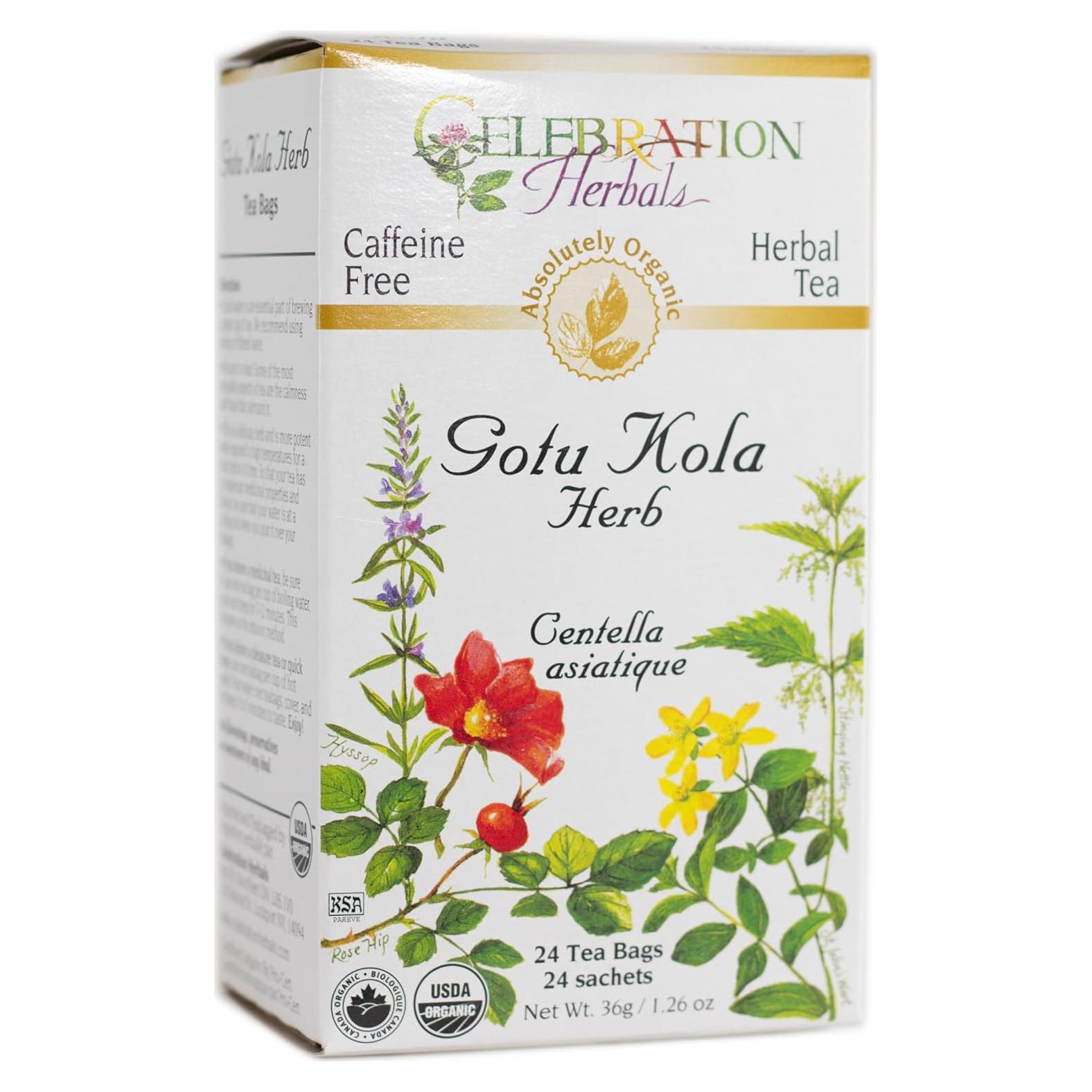 Té de Gotu Kola Orgánico Celebration Herbals 24 Bolsitas