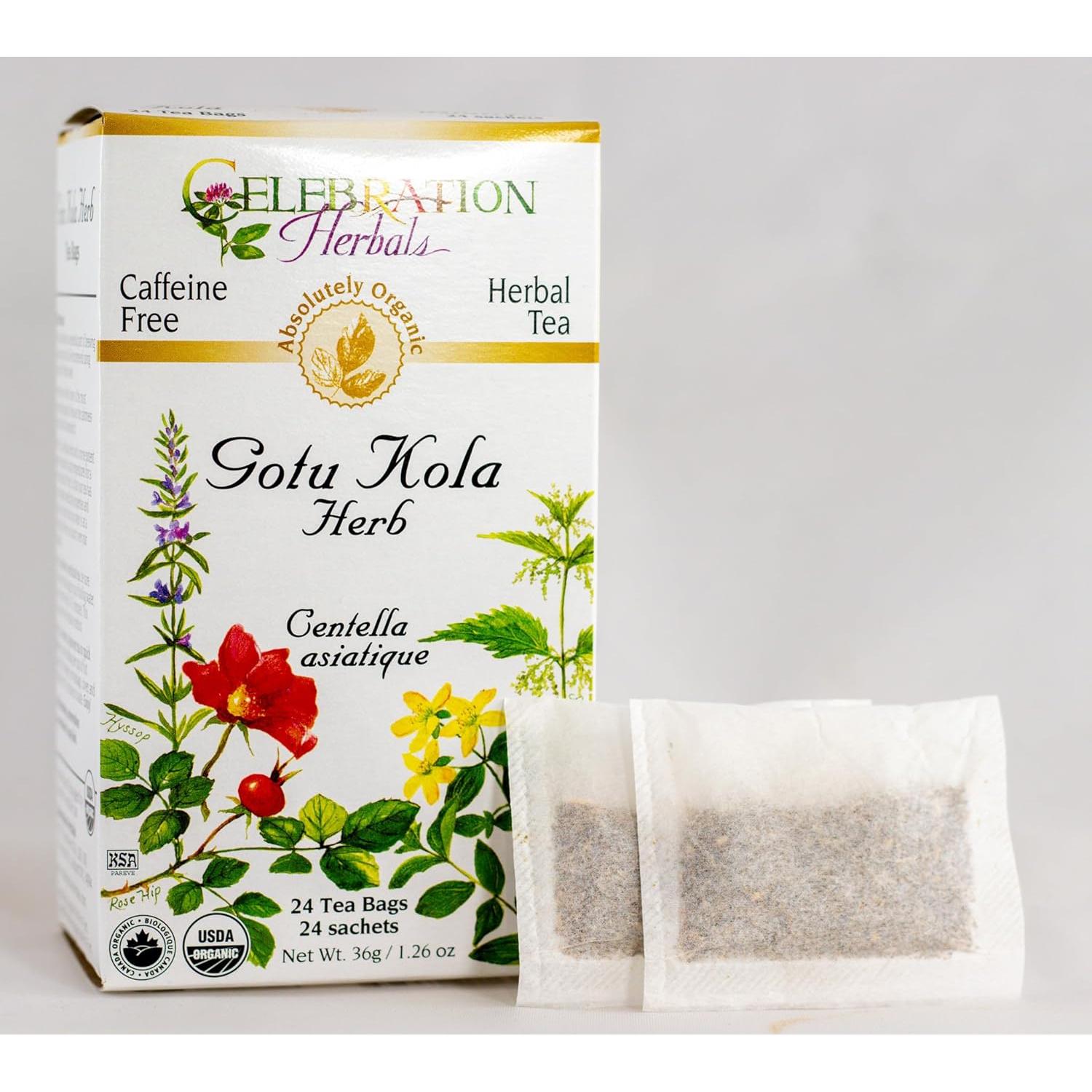 Té de Gotu Kola Orgánico Celebration Herbals 24 Bolsitas
