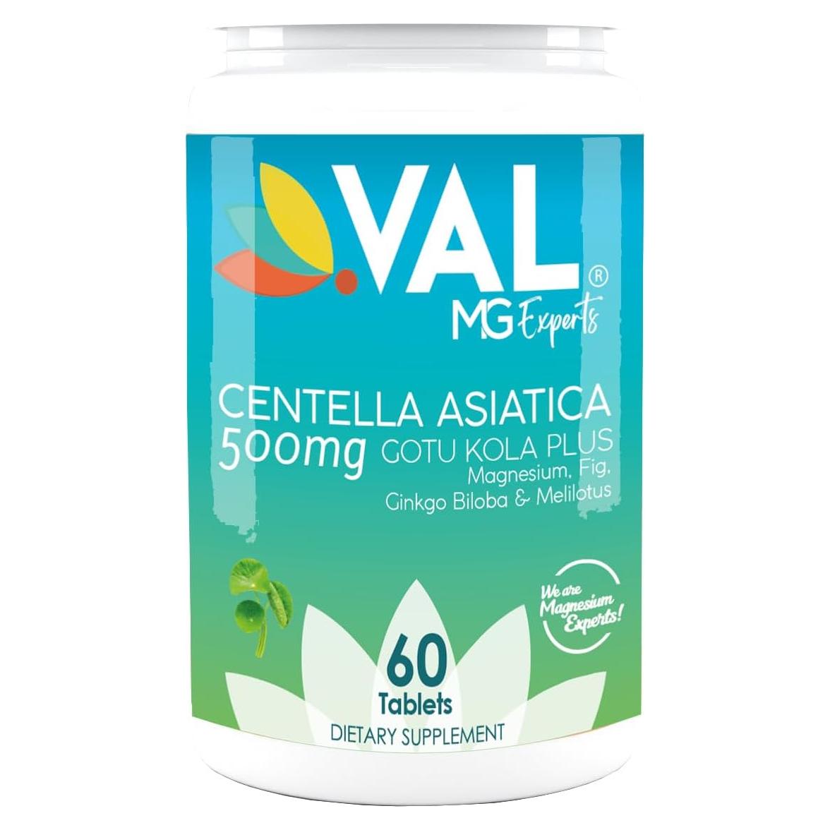 Suplemento Vegano VAL Centella Asiática + Magnesio 60 Tabletas