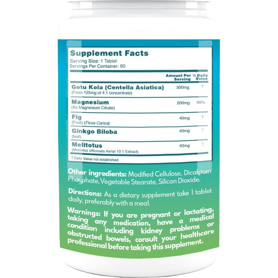 Suplemento Vegano VAL Centella Asiática + Magnesio 60 Tabletas