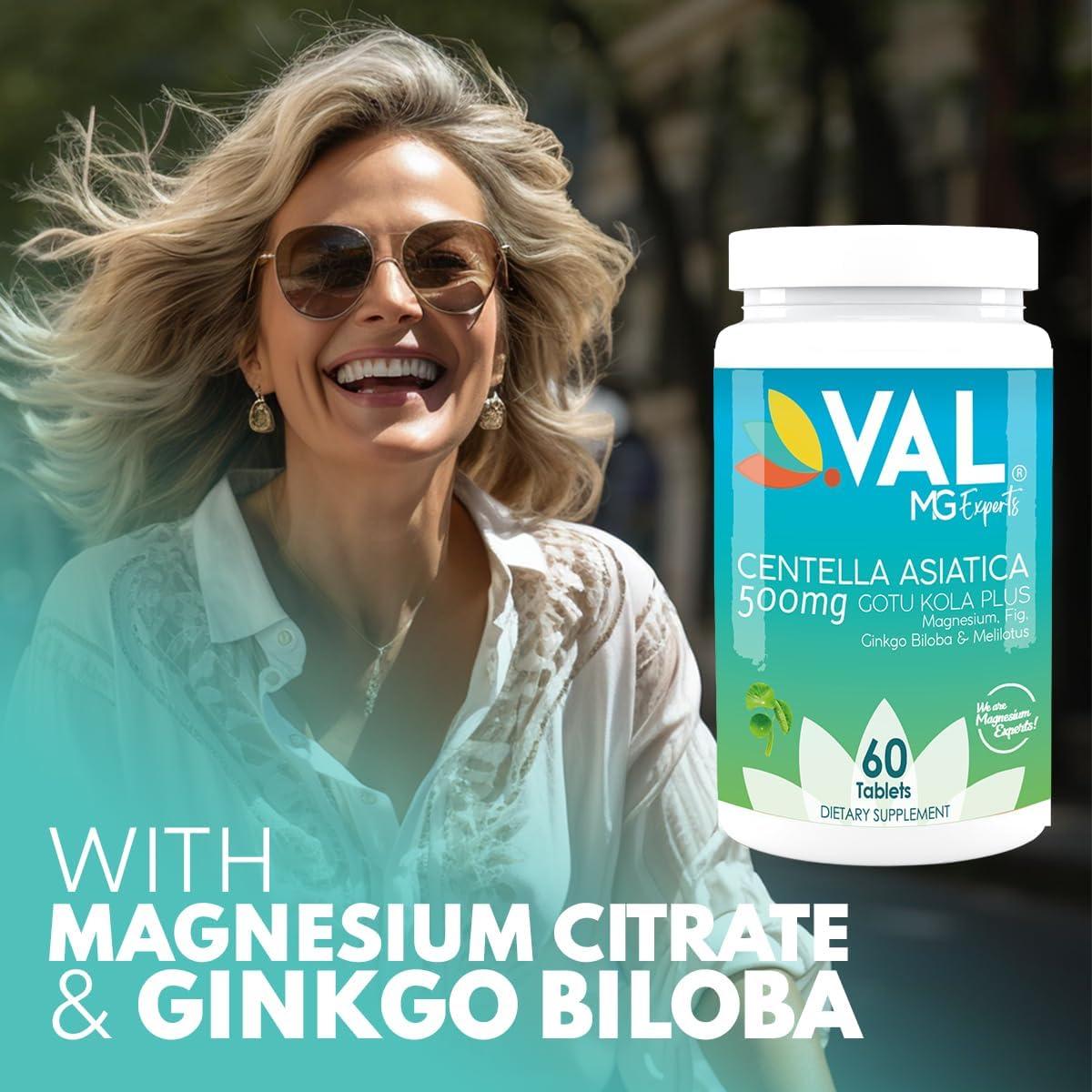 Suplemento Vegano VAL Centella Asiática + Magnesio 60 Tabletas