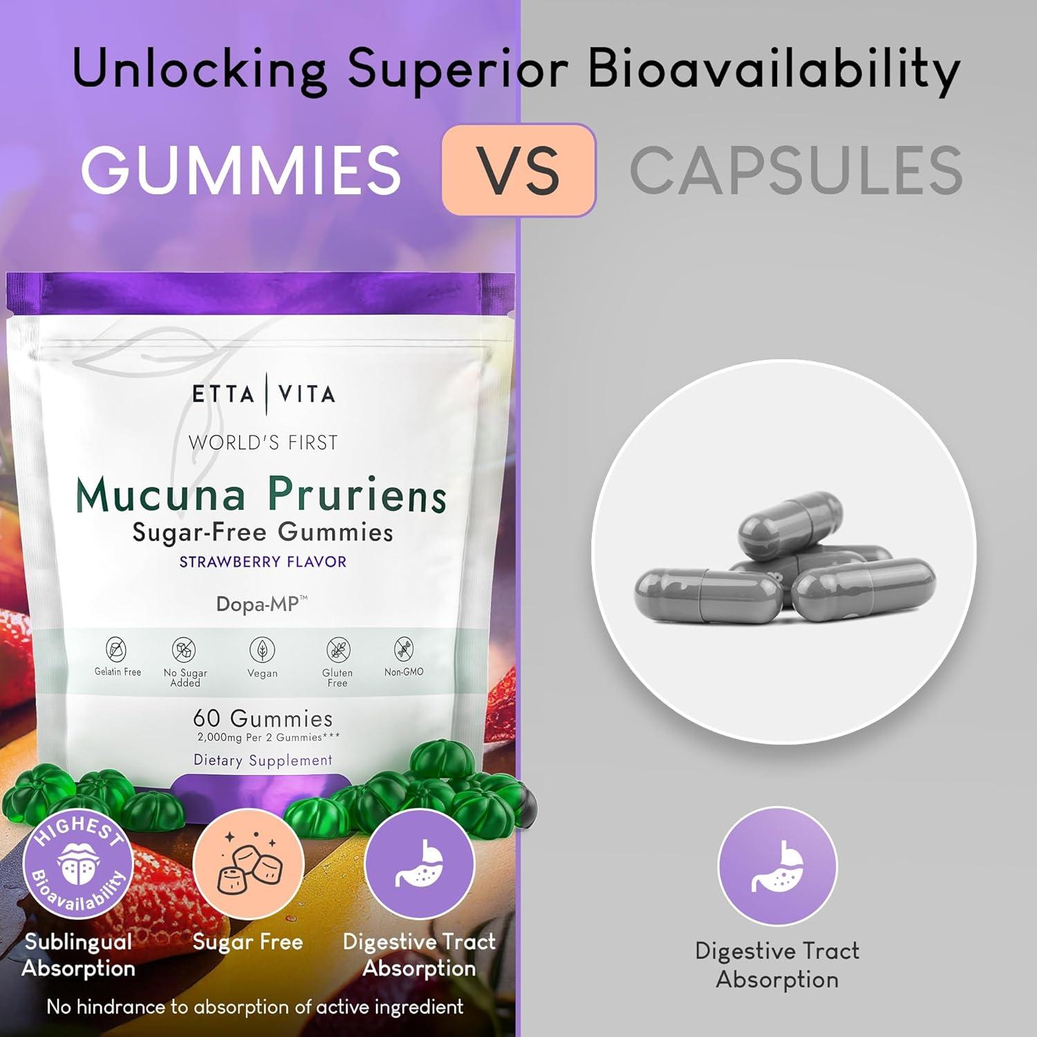 Gominolas de Mucuna Pruriens Etta Vita Sin Azúcar 60ct