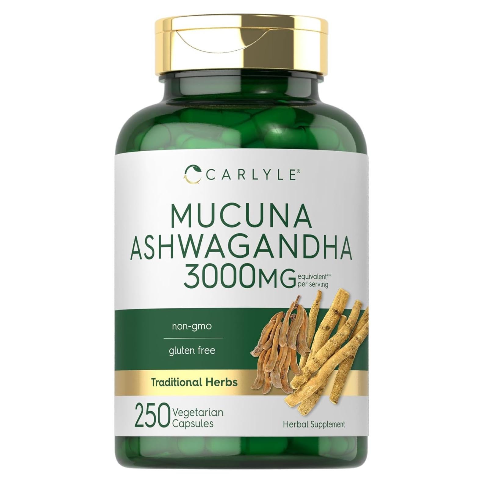 Cápsulas de Mucuna Pruriens y Ashwagandha Carlyle 3000mg