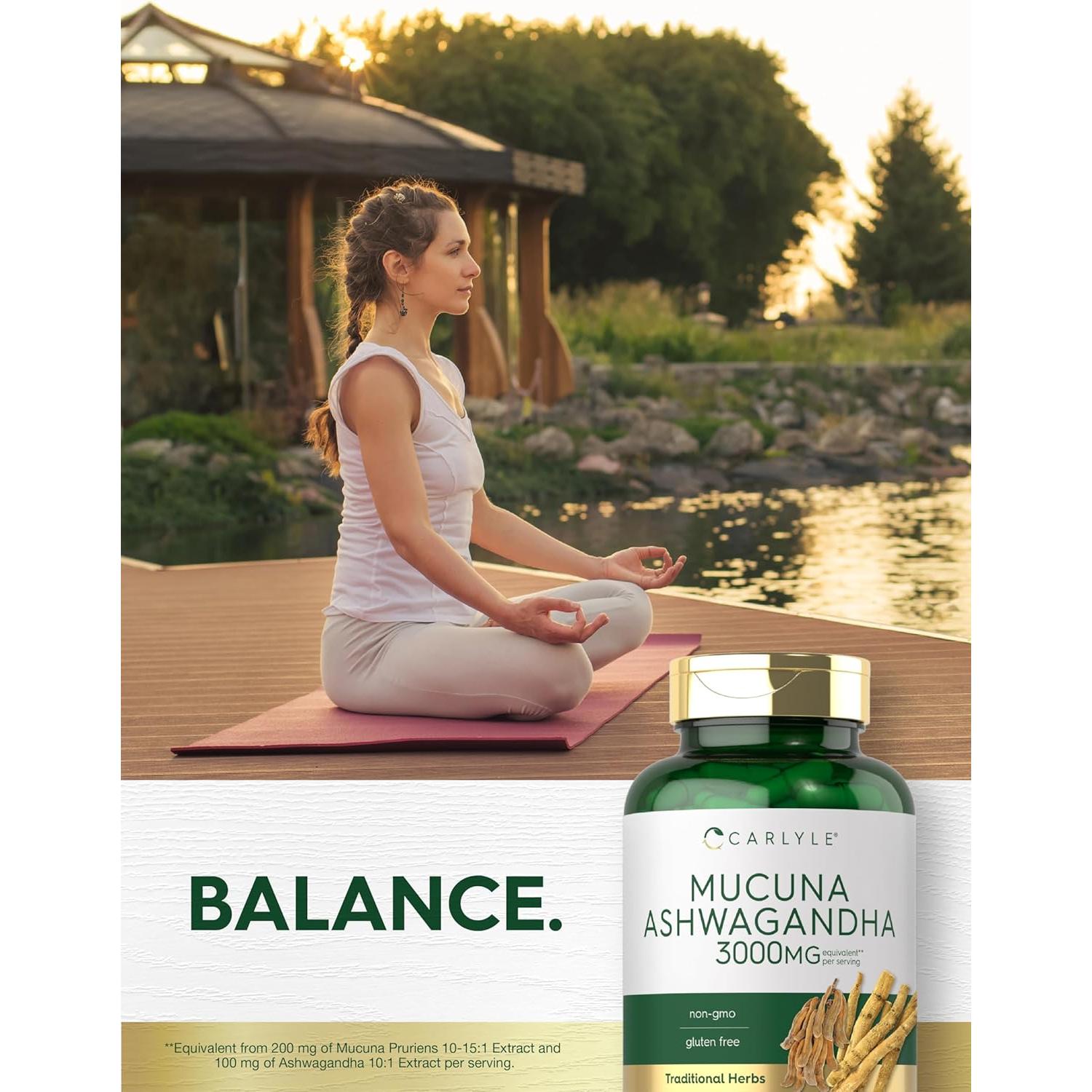 Cápsulas de Mucuna Pruriens y Ashwagandha Carlyle 3000mg