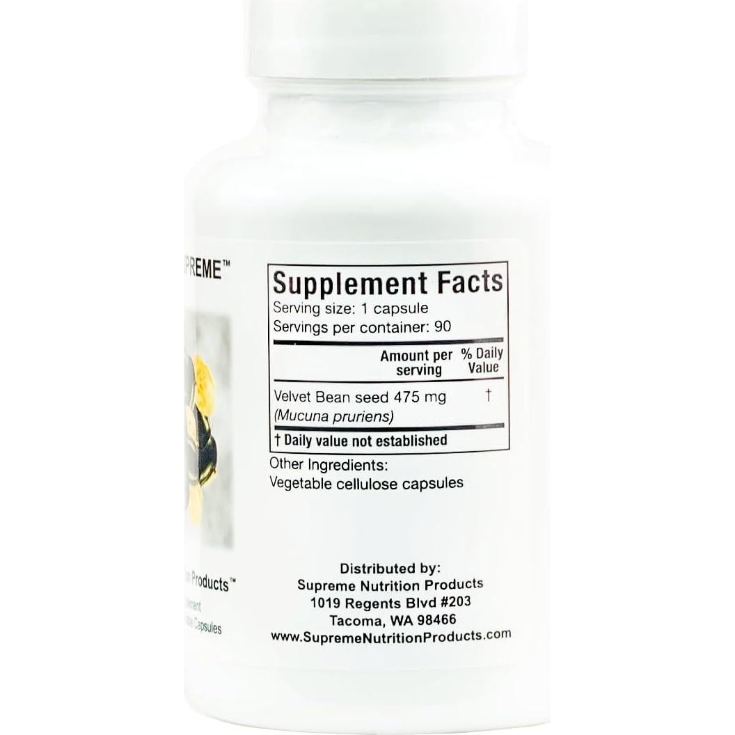 Mucuna Supreme Supreme Nutrition 90 Cápsulas Vegetarianas Puras