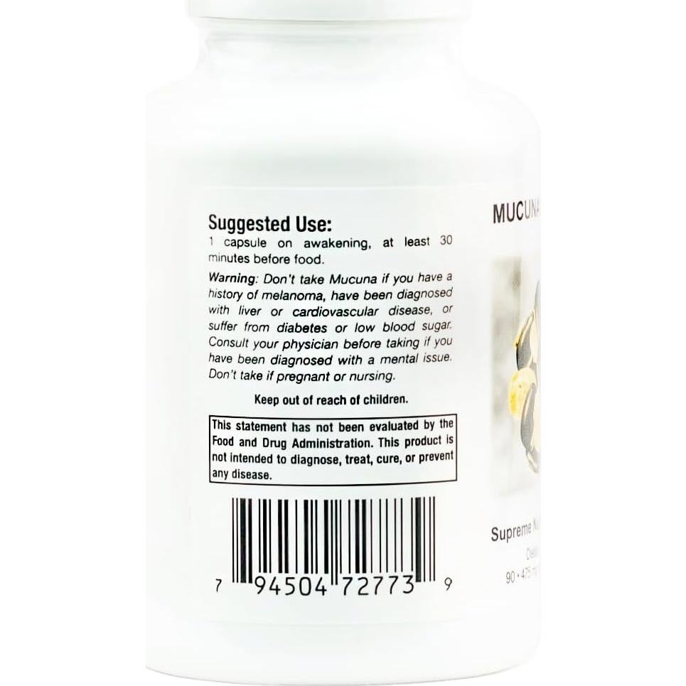 Mucuna Supreme Supreme Nutrition 90 Cápsulas Vegetarianas Puras