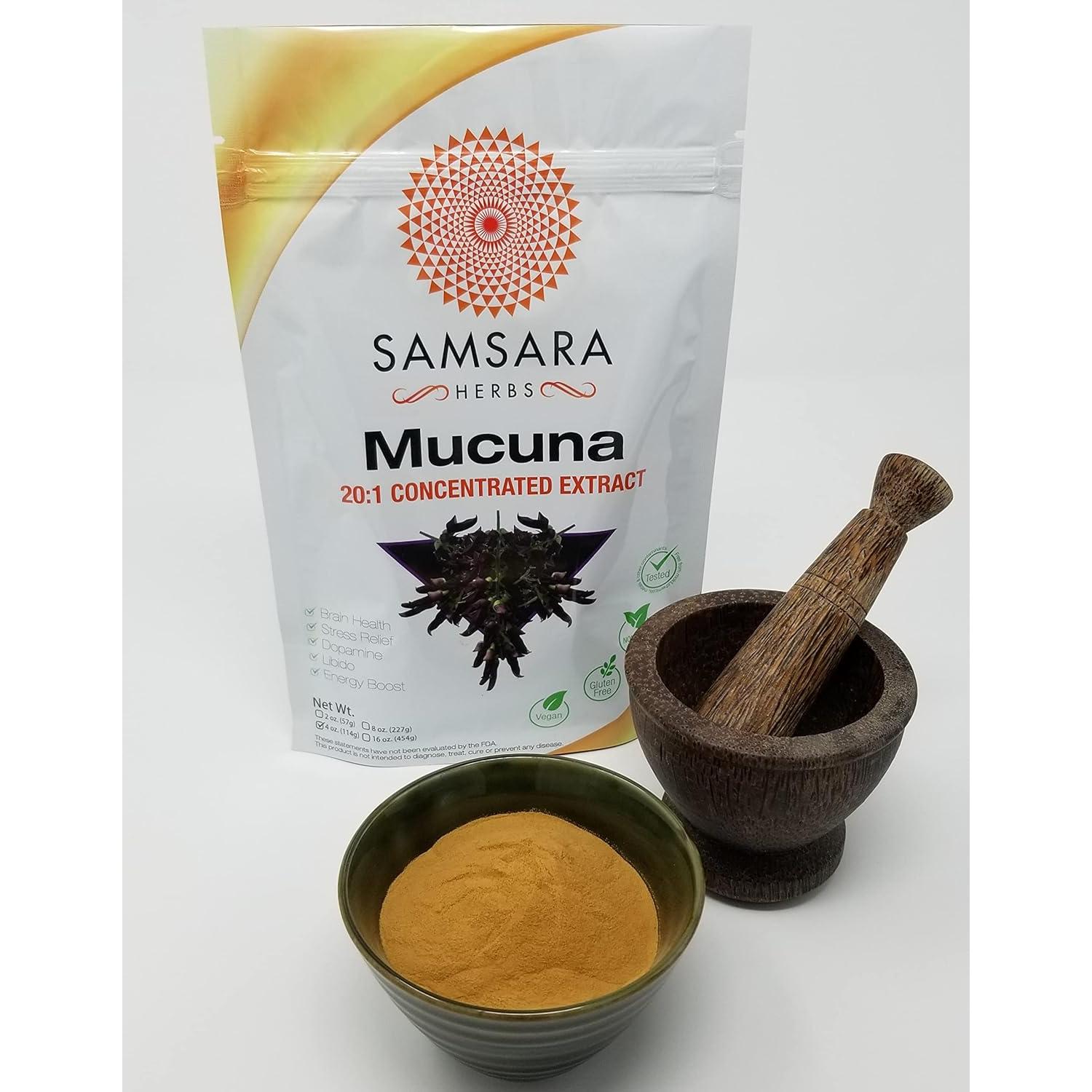 Mucuna Pruriens 113g - Extracto en polvo Samsara Herbs