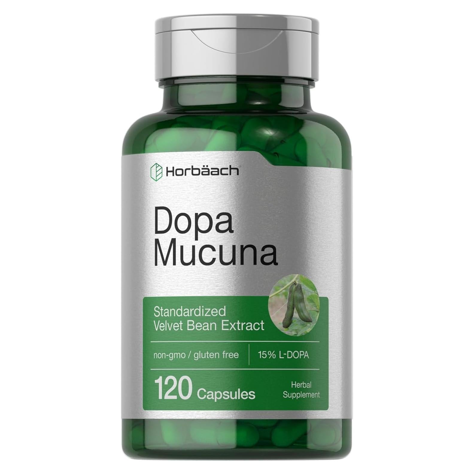 Suplemento Dopa Mucuna Horbäch 120 Cápsulas 15% L-Dopa