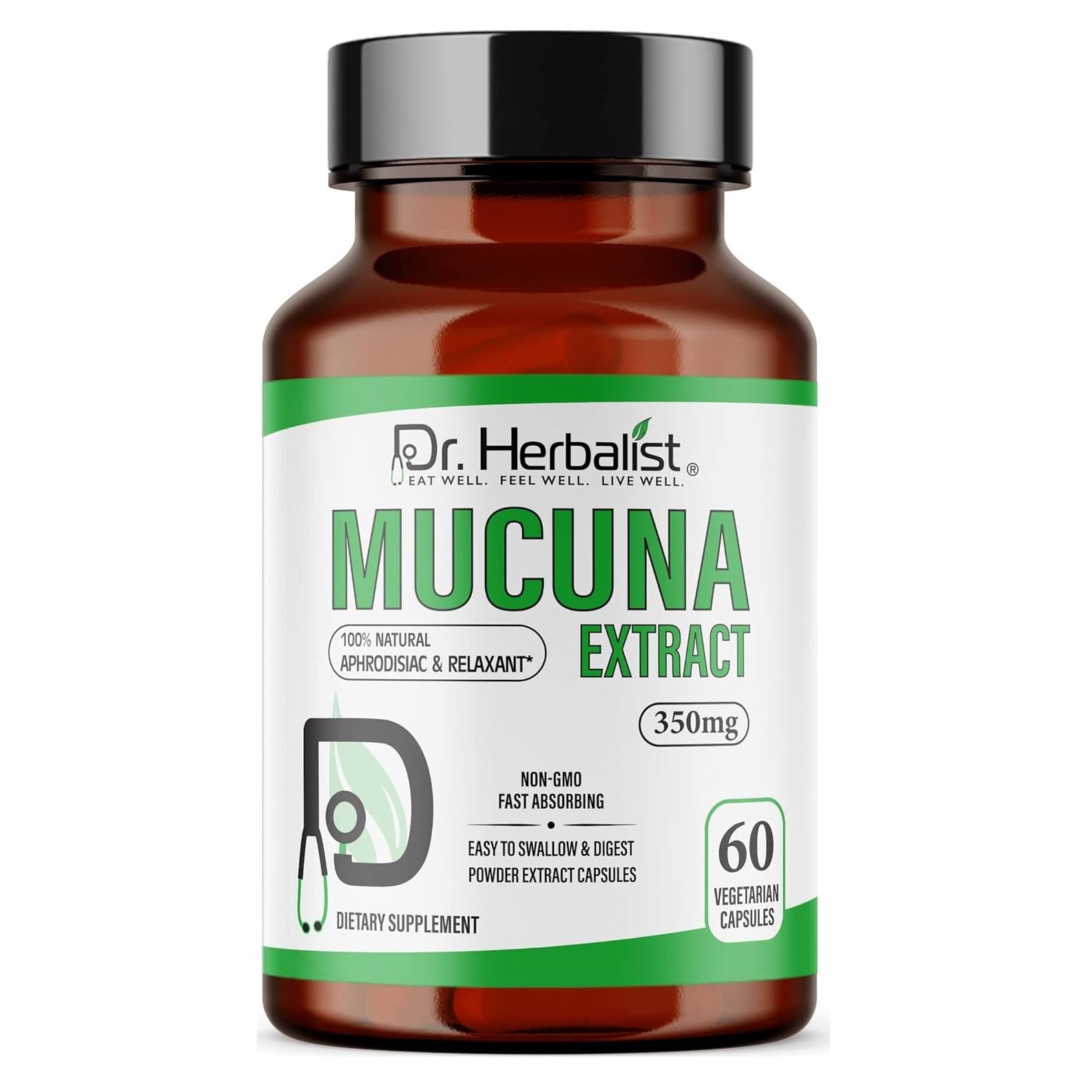 Cápsulas de Extracto de Mucuna Pruriens Dr. Herbalist 700mg - 60 Unidades