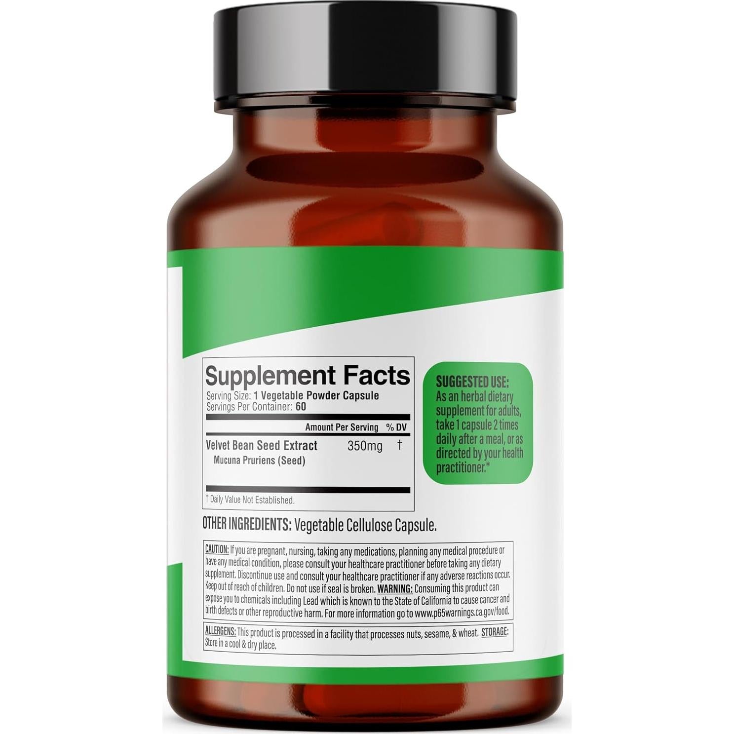 Cápsulas de Extracto de Mucuna Pruriens Dr. Herbalist 700mg - 60 Unidades